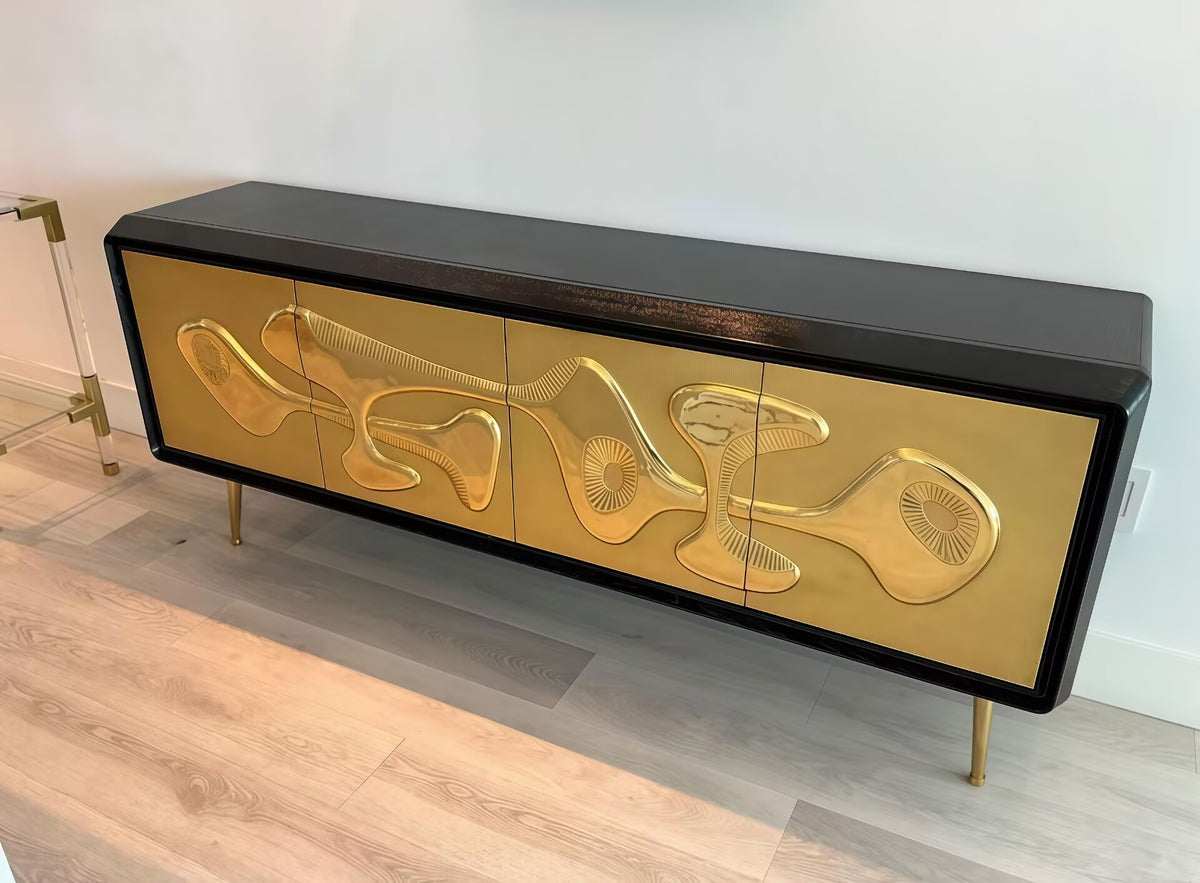 Reform Unique Engraving Artistic Minimalist Solid Wood Sideboard