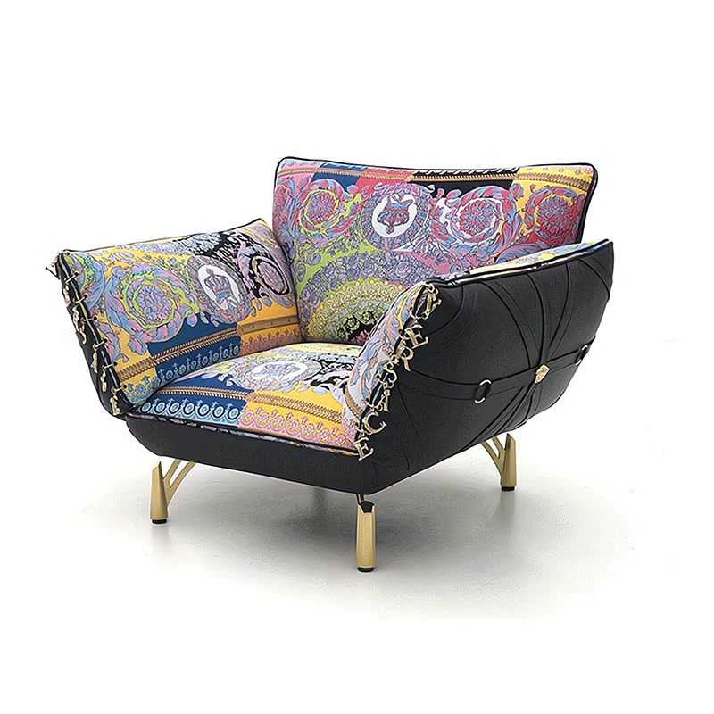 rhapsody Genuine leather creative velvet print personalized chair