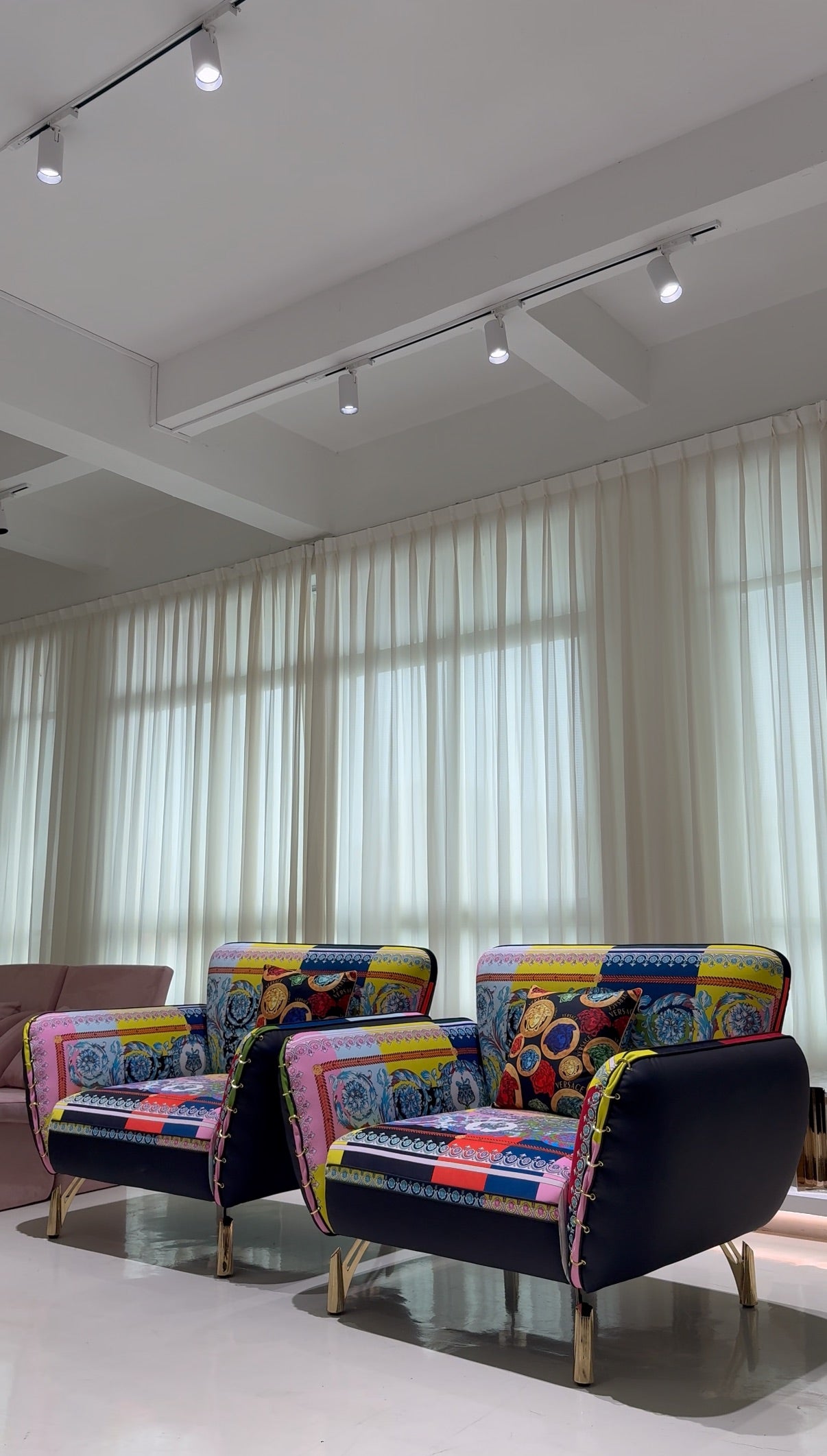 rhapsody Genuine leather creative velvet print personalized chair