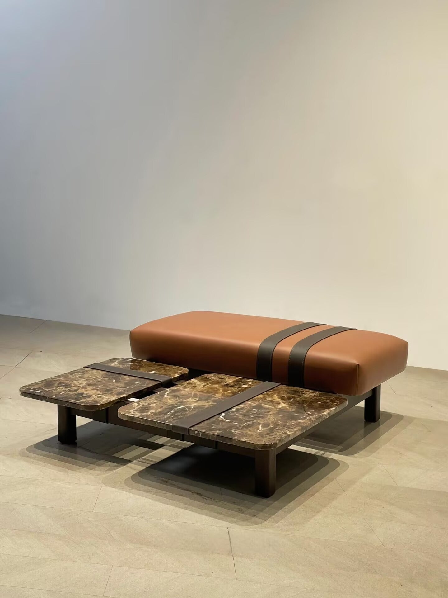 Ribbon Italian High-End Solid Wood Living Room Marble Coffee Table