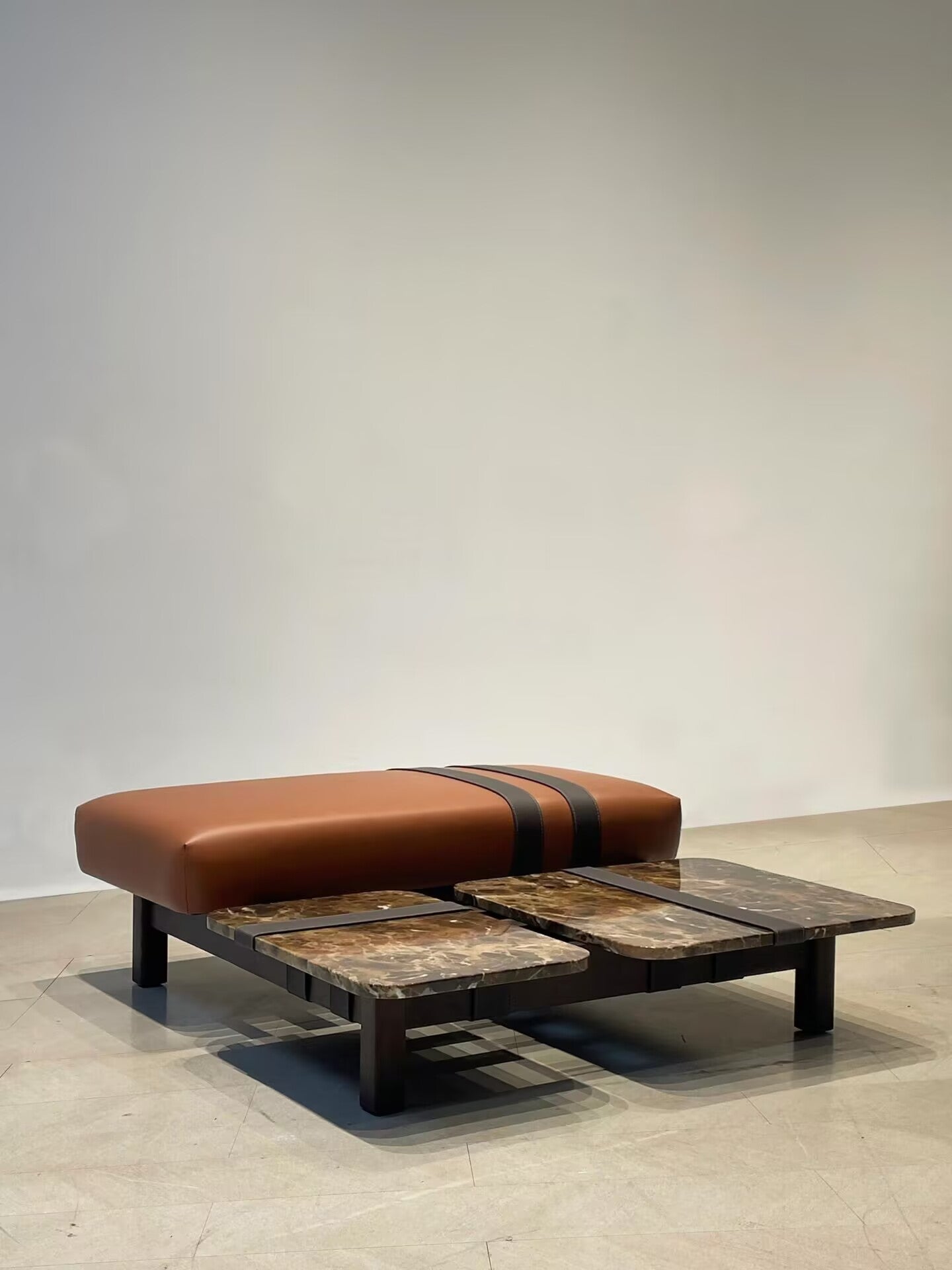 Ribbon Italian High-End Solid Wood Living Room Marble Coffee Table