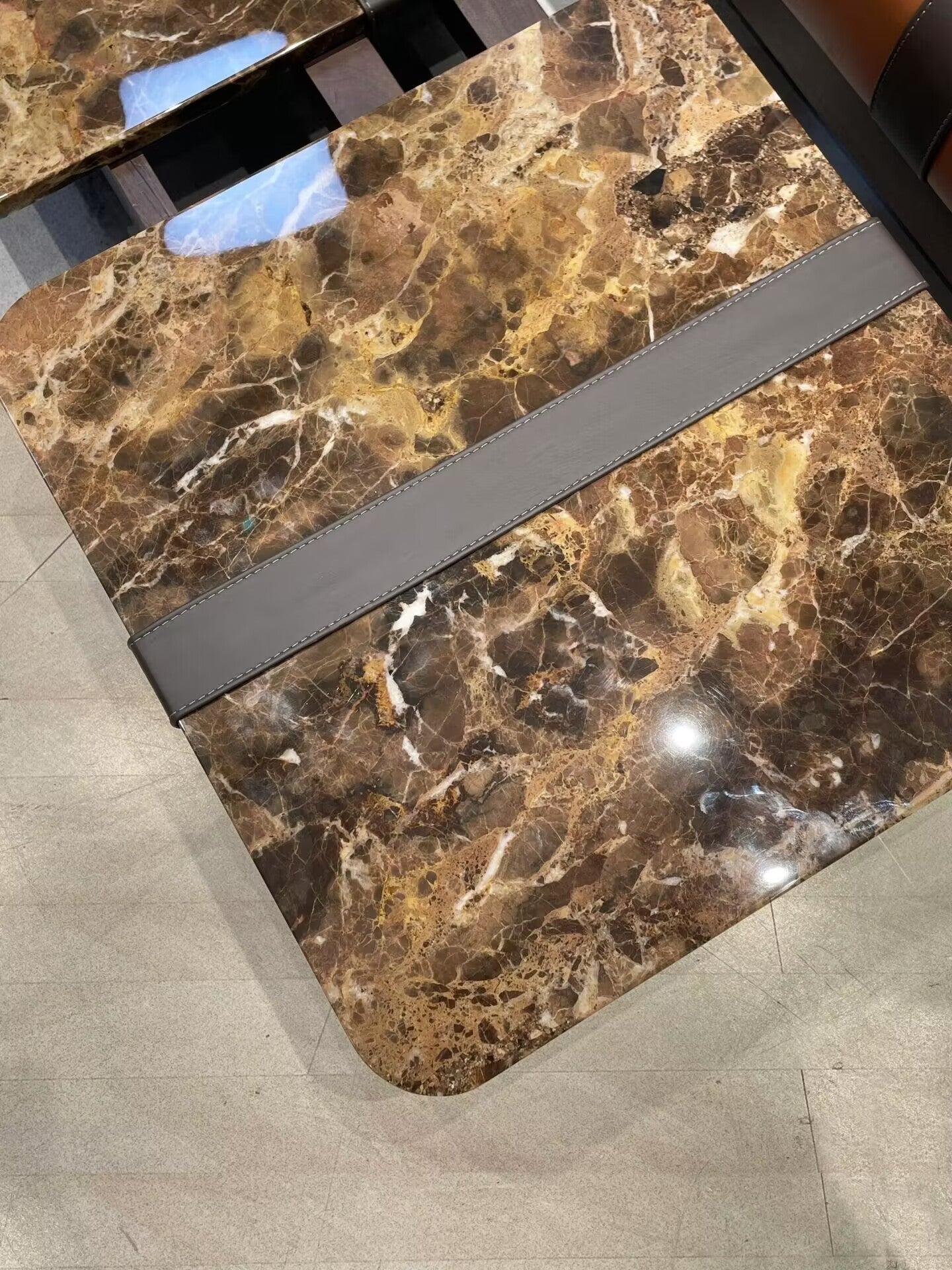 Ribbon Italian High-End Solid Wood Living Room Marble Coffee Table