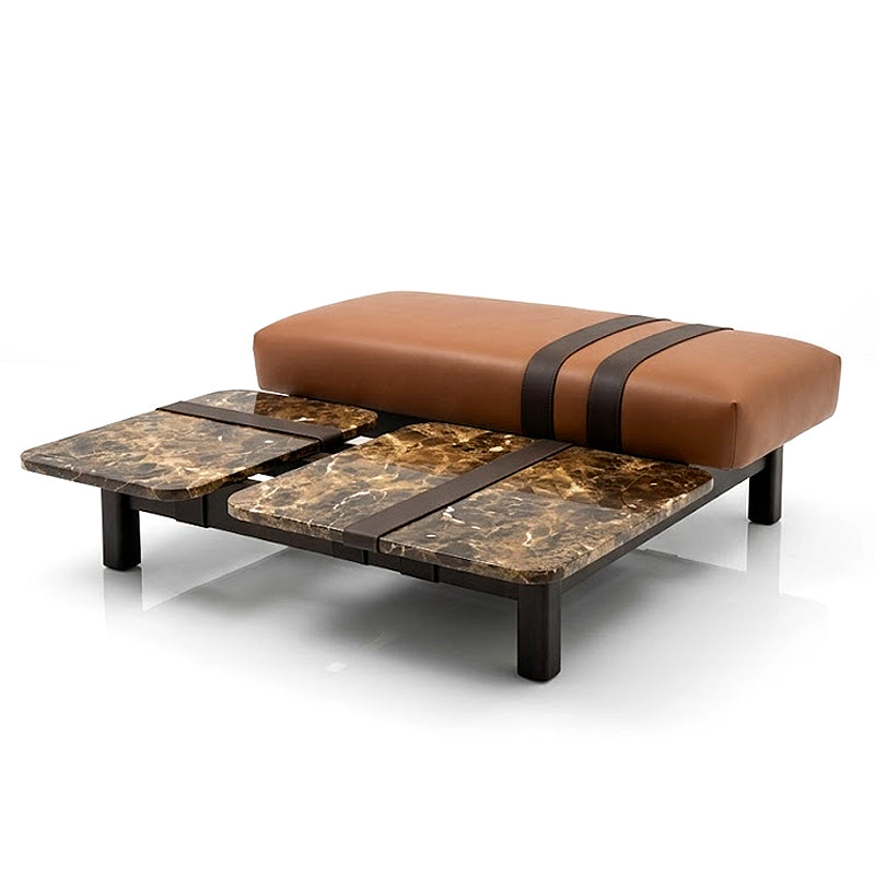 Ribbon Italian High-End Solid Wood Living Room Marble Coffee Table