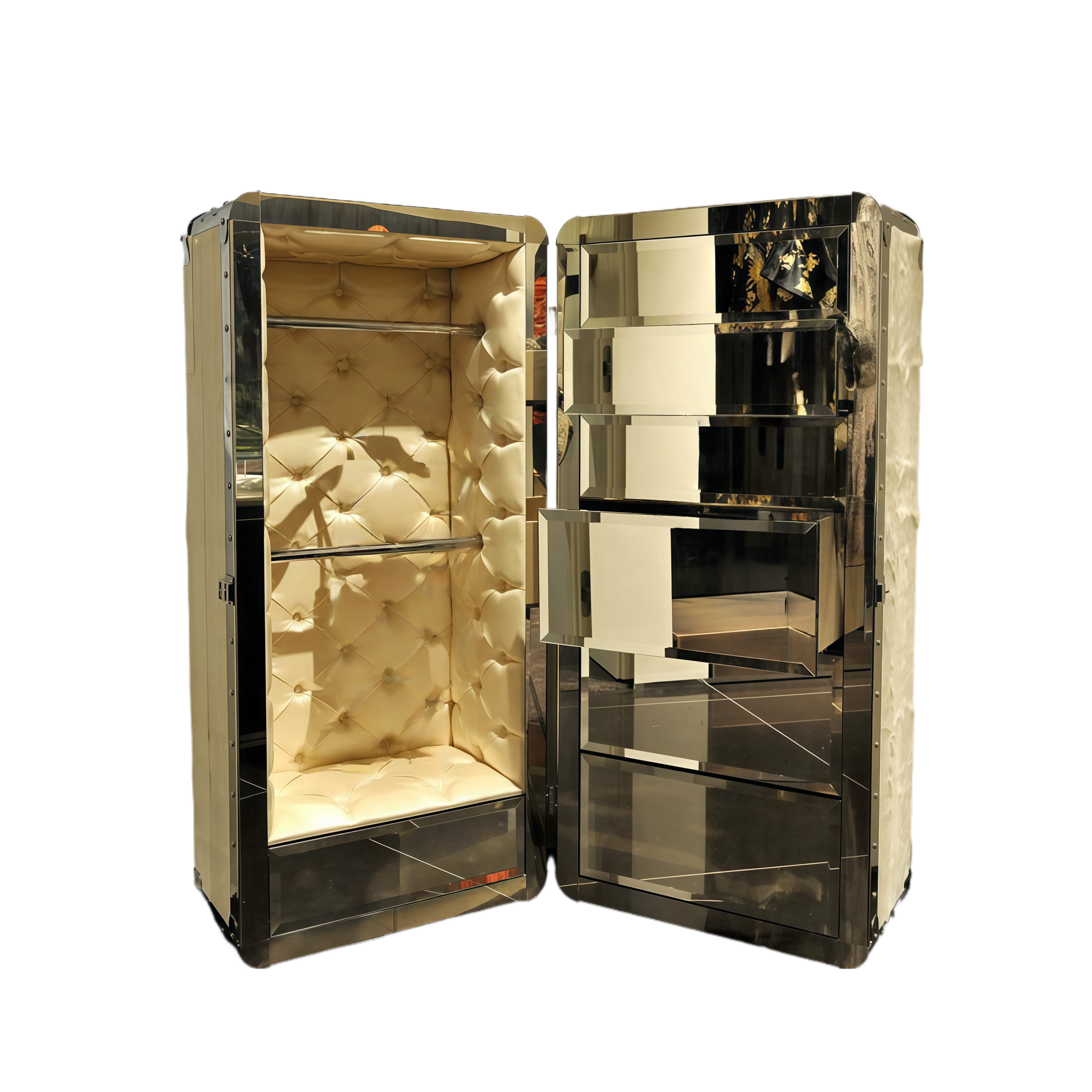Exquisite wild metal high-end storage cabinet dressing cabinet