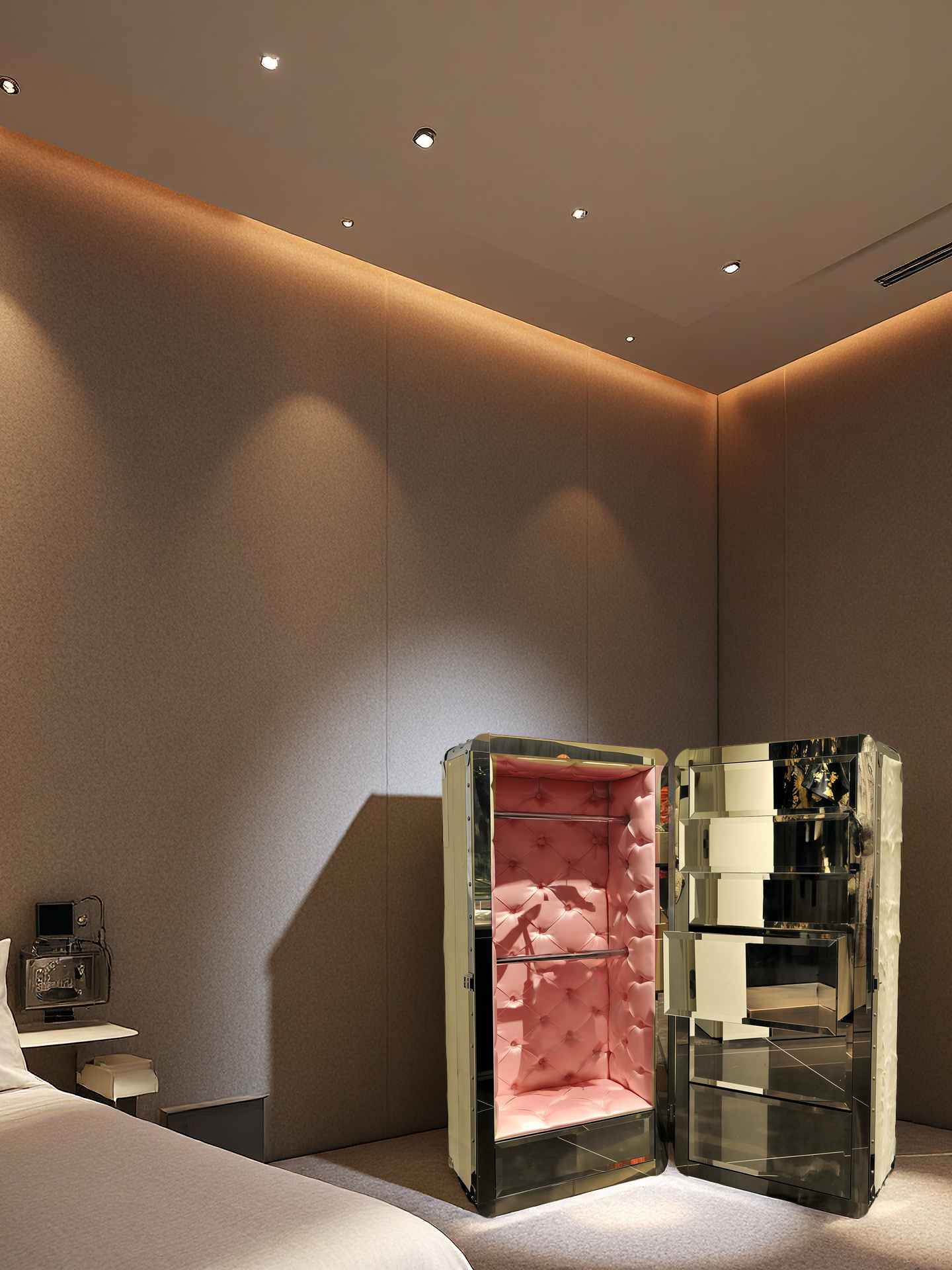 Exquisite wild metal high-end storage cabinet dressing cabinet