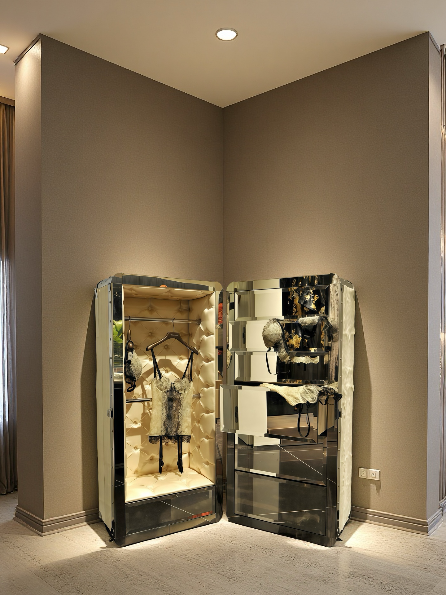 Exquisite wild metal high-end storage cabinet dressing cabinet