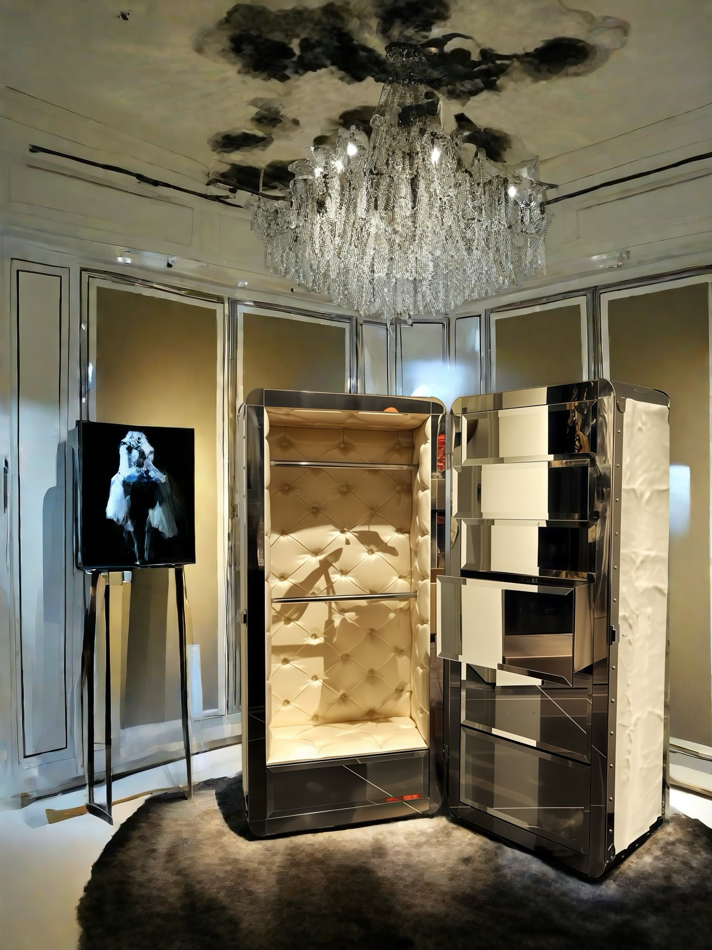 Exquisite wild metal high-end storage cabinet dressing cabinet