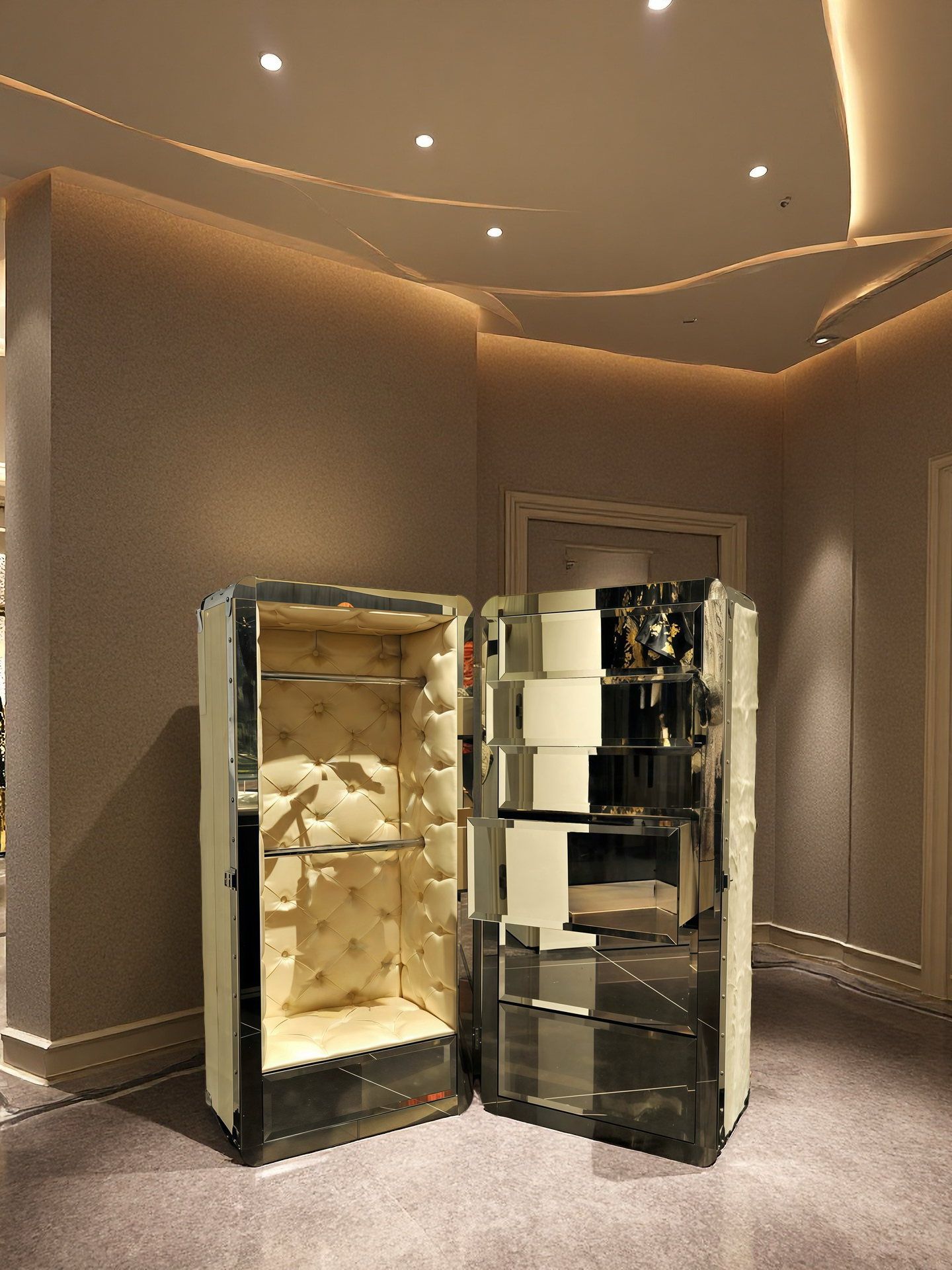 Exquisite wild metal high-end storage cabinet dressing cabinet