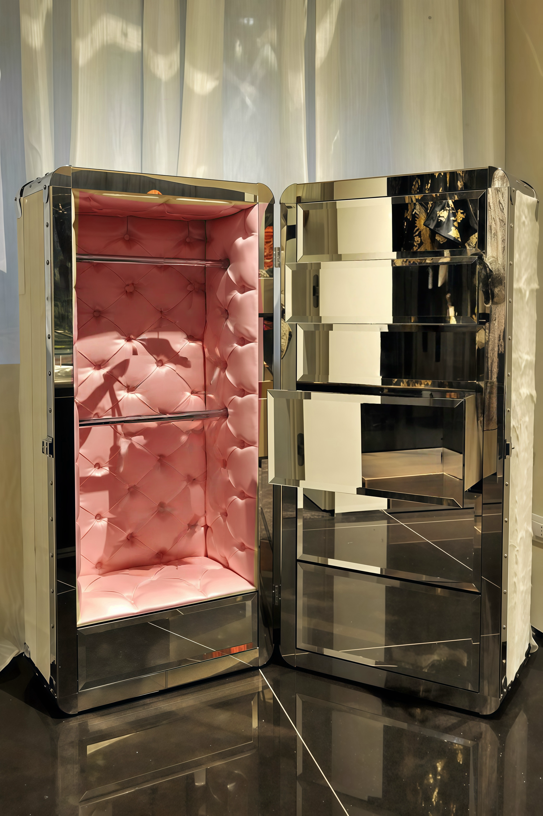 Exquisite wild metal high-end storage cabinet dressing cabinet