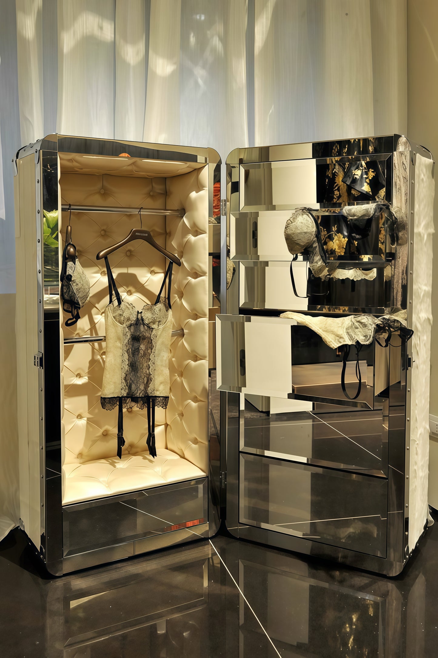 Exquisite wild metal high-end storage cabinet dressing cabinet