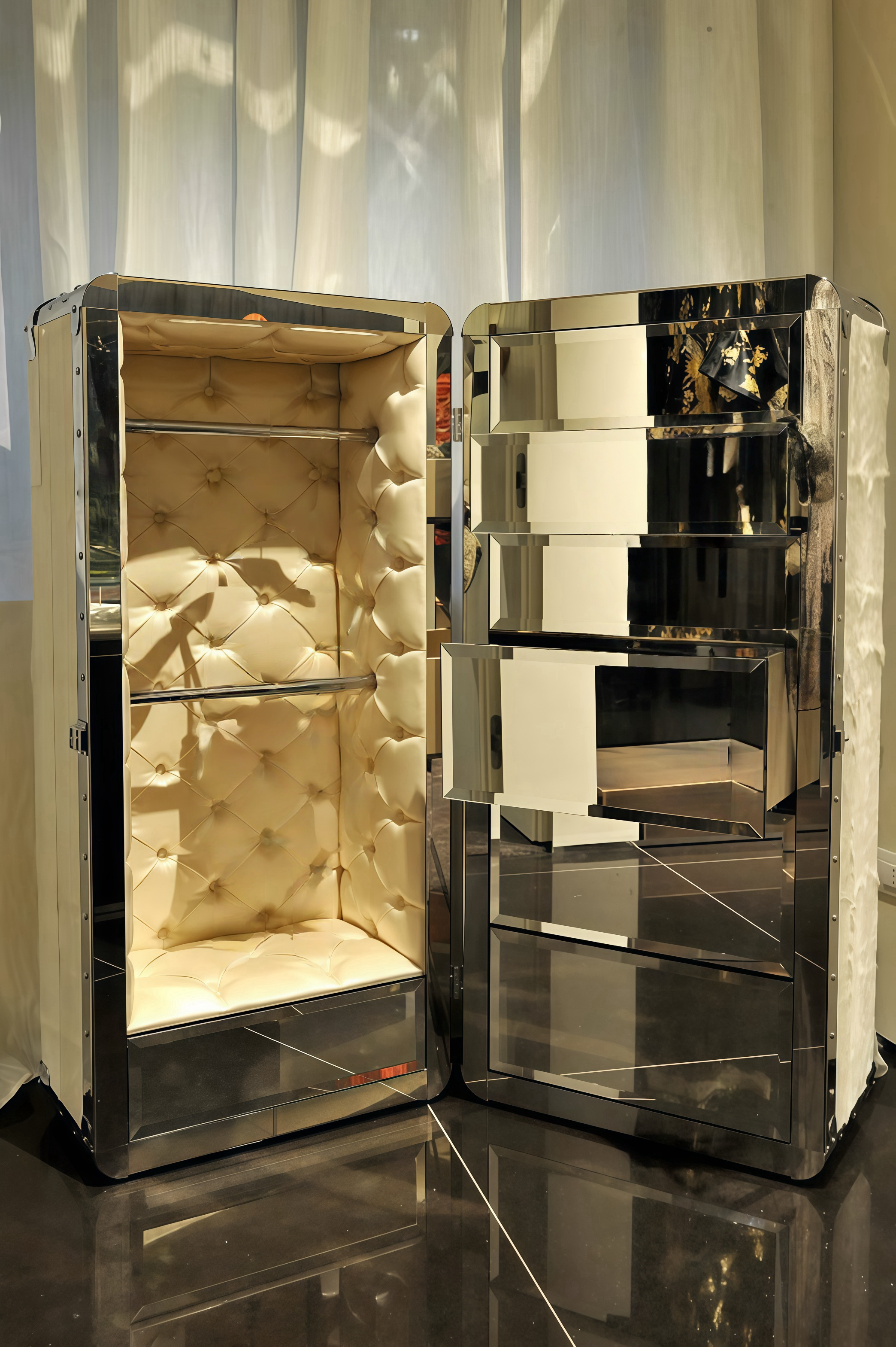 Exquisite wild metal high-end storage cabinet dressing cabinet