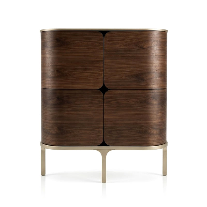 Roller Luxury Designer Artistic Arc Solid Wood Storage Sideboard
