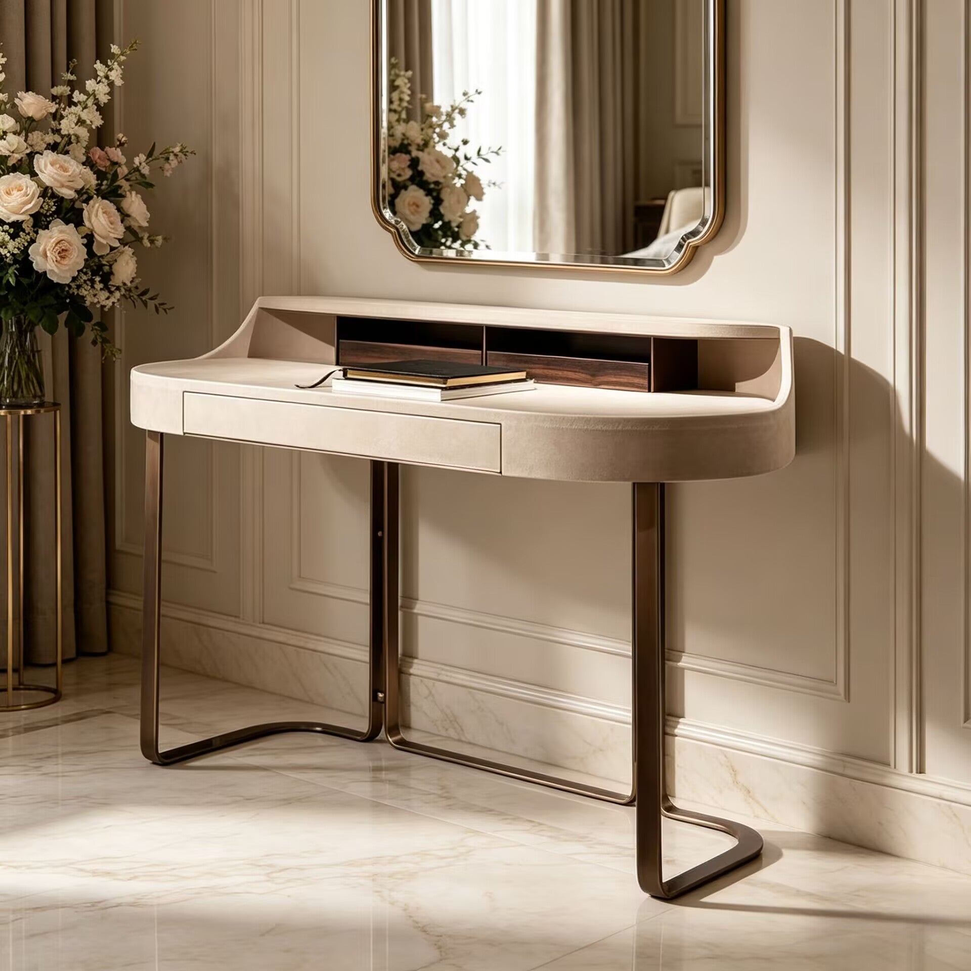 Roma Modern Luxury High-End Simplicity Solid Wood Dressing Table