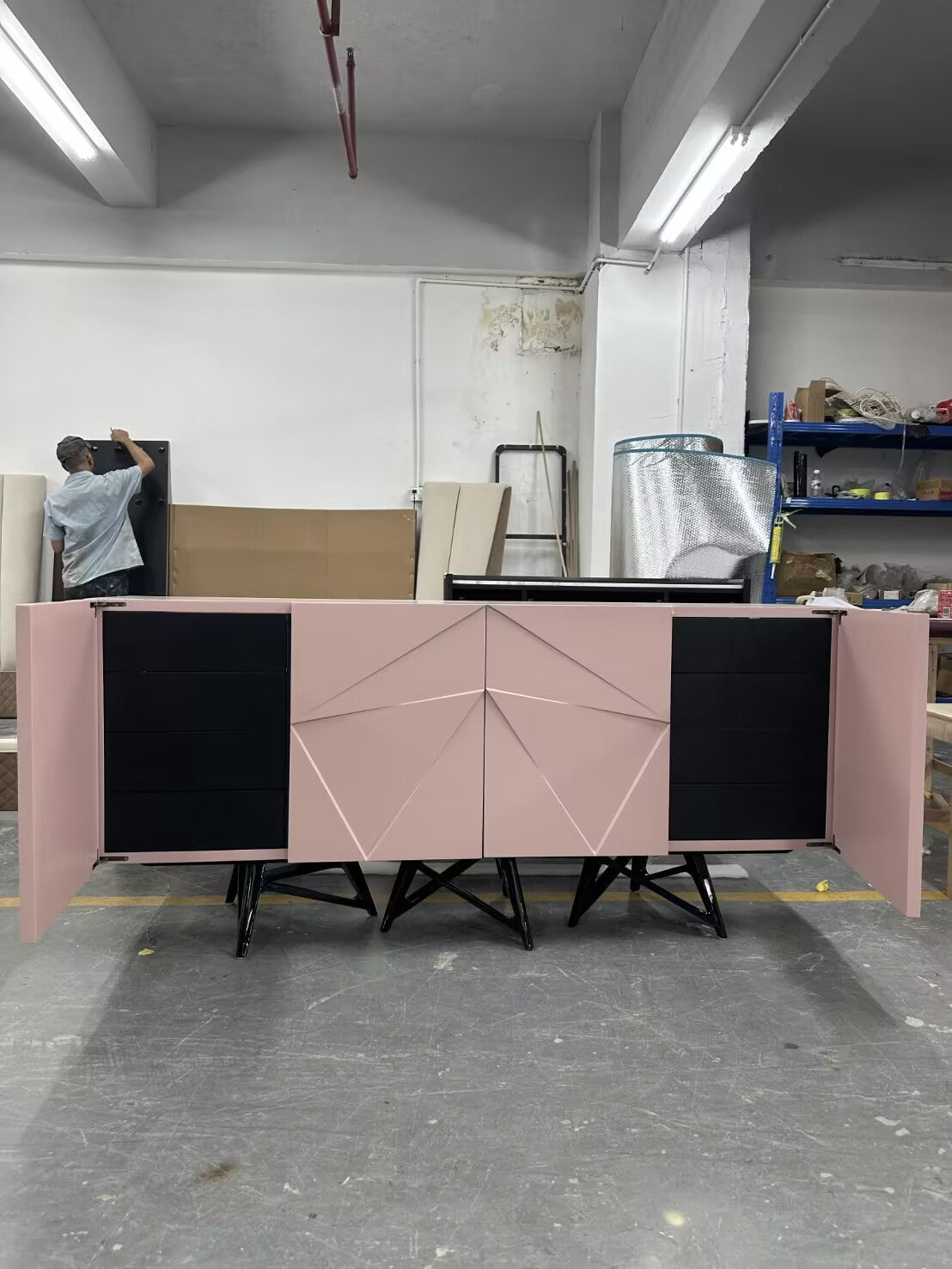 Rosalia Modern Minimalist Geometry Solid Wood Decorative Sideboard