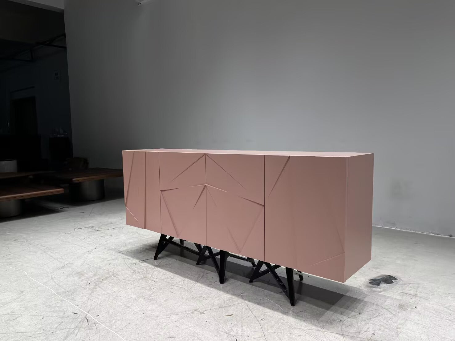 Rosalia Modern Minimalist Geometry Solid Wood Decorative Sideboard