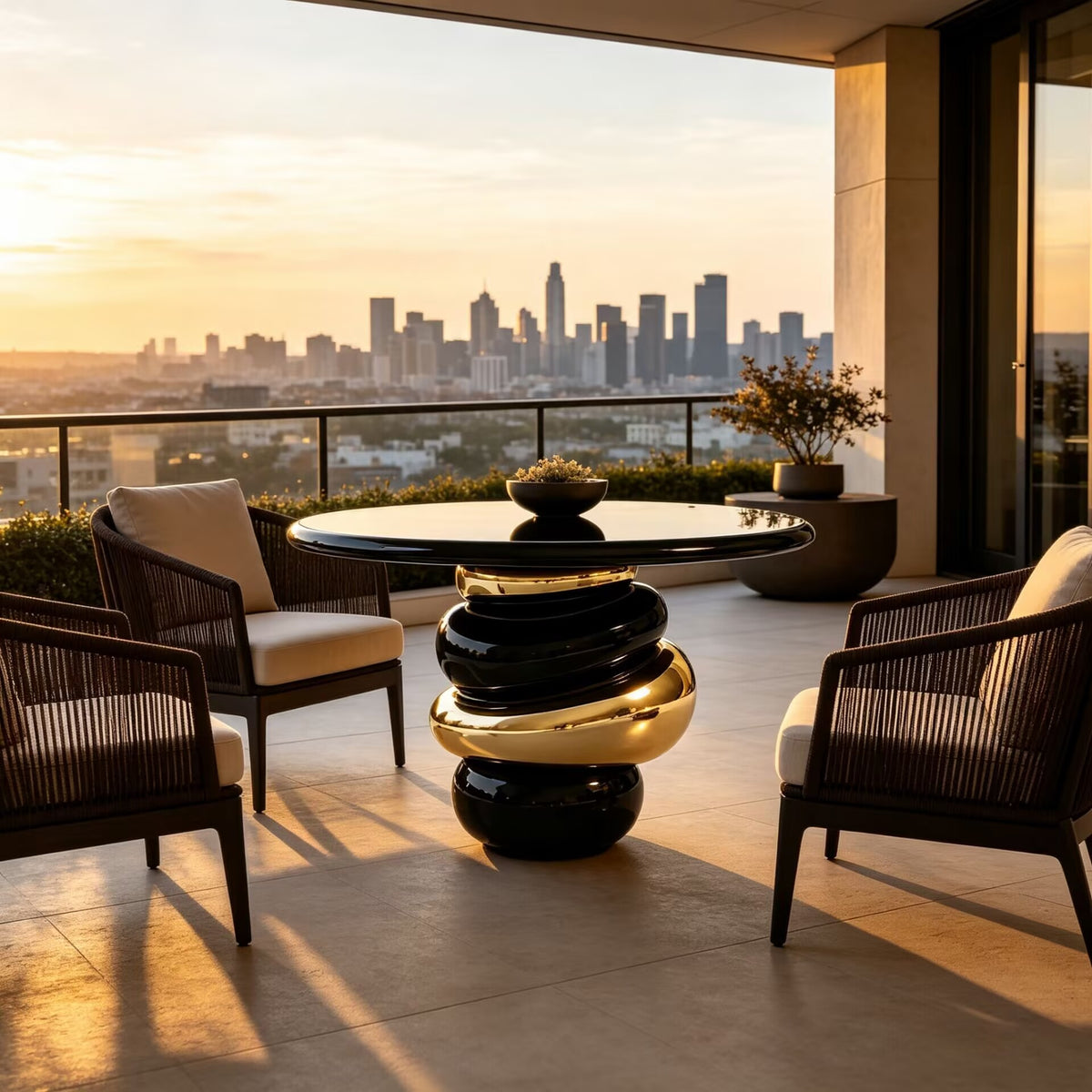 Ruche Artistic Designer Simple Solid Wood Stacking Round Console Table
