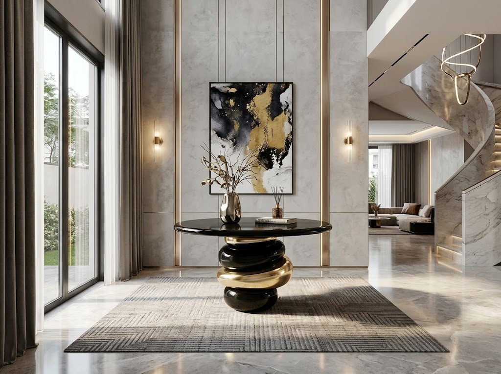 Ruche Artistic Designer Simple Solid Wood Stacking Round Console Table