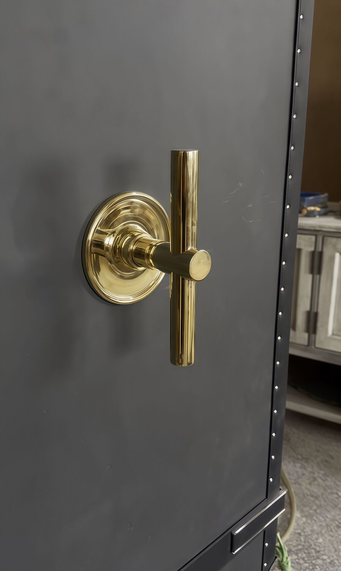 High End Genuine Leather Custom Luxury Artistic Solid Wood Safe