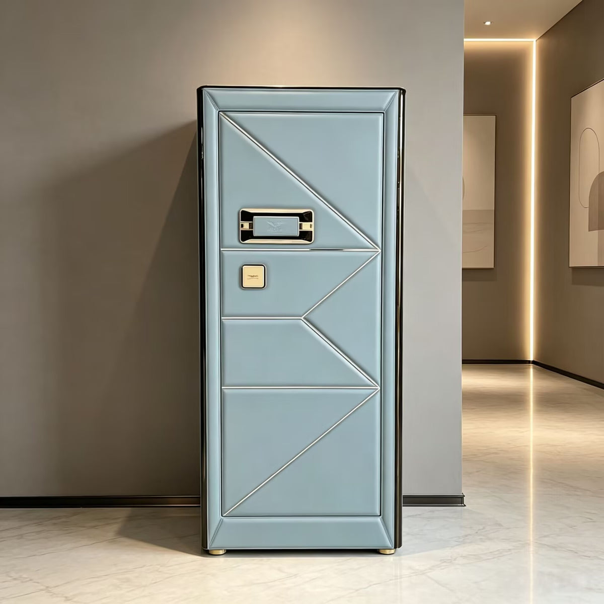 High Quality Luxurious Leather Creativity Minimalist Solid Wood Villa Safe