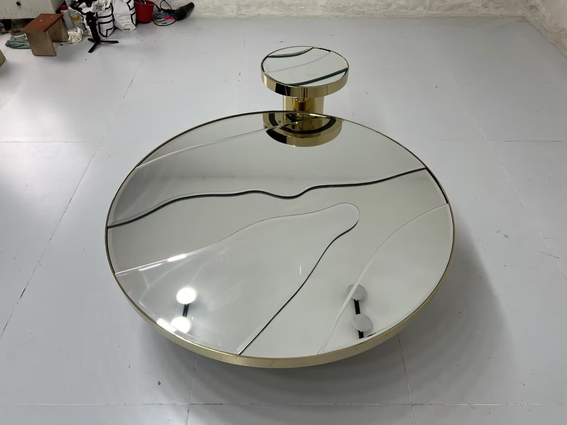Sahara Living Room Artistic Stainless Steel Circle Coffee Table