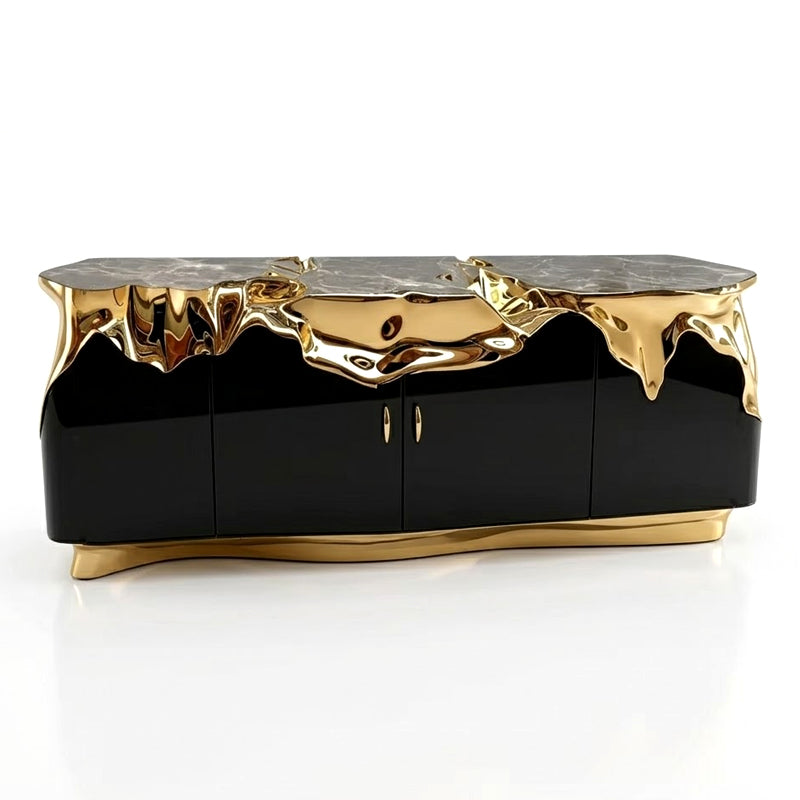 Sakar Unique Artistic Glass Designer Brass Customize Sideboard