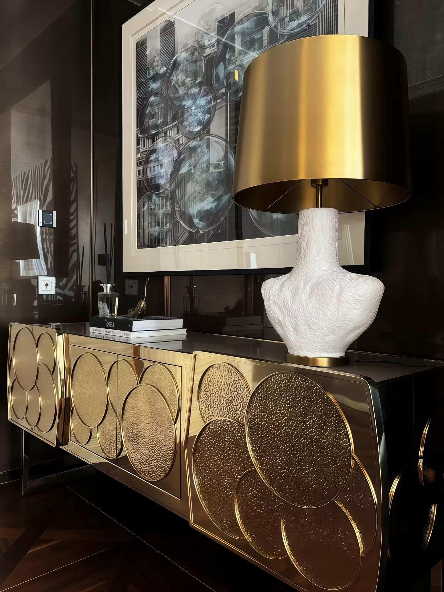 Samurai High Quality Unique Creativity Solid Wood Metal Sideboard