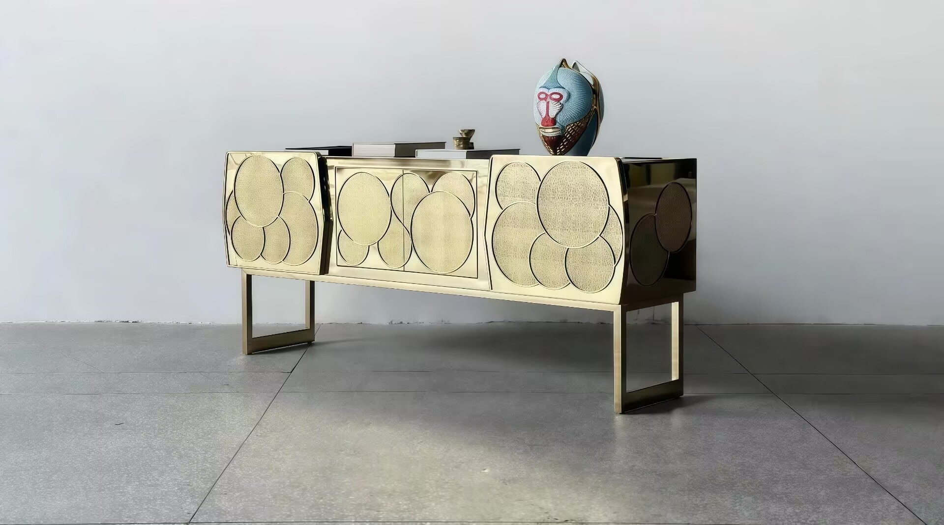 Samurai High Quality Unique Creativity Solid Wood Metal Sideboard