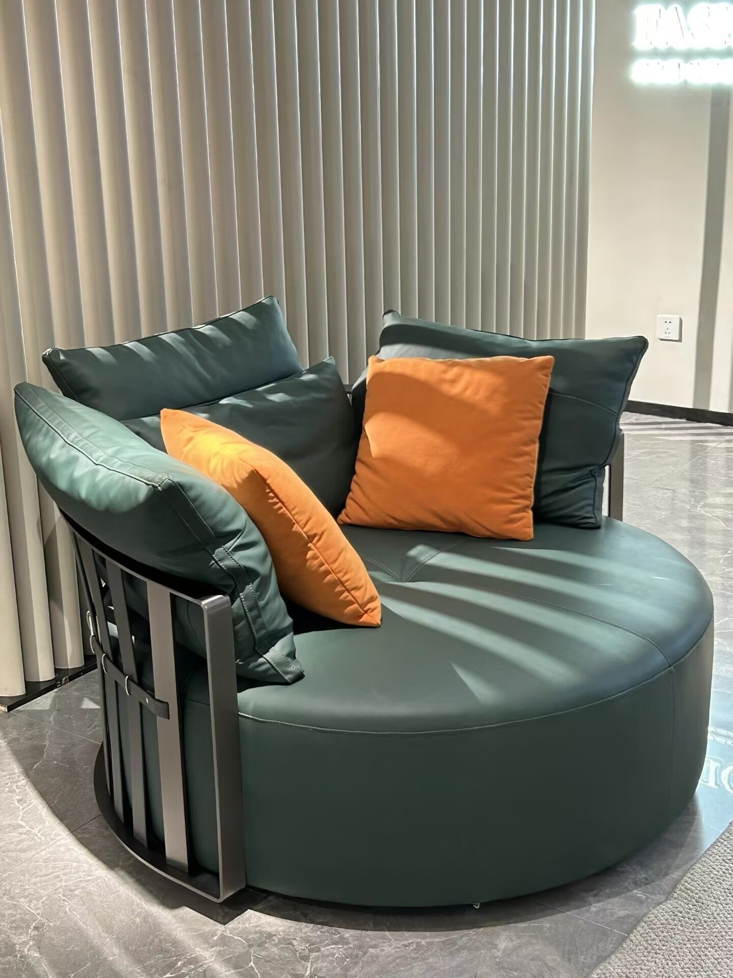 Scarlett Living Room Modern Designer Genuine Leather Sofa Chair
