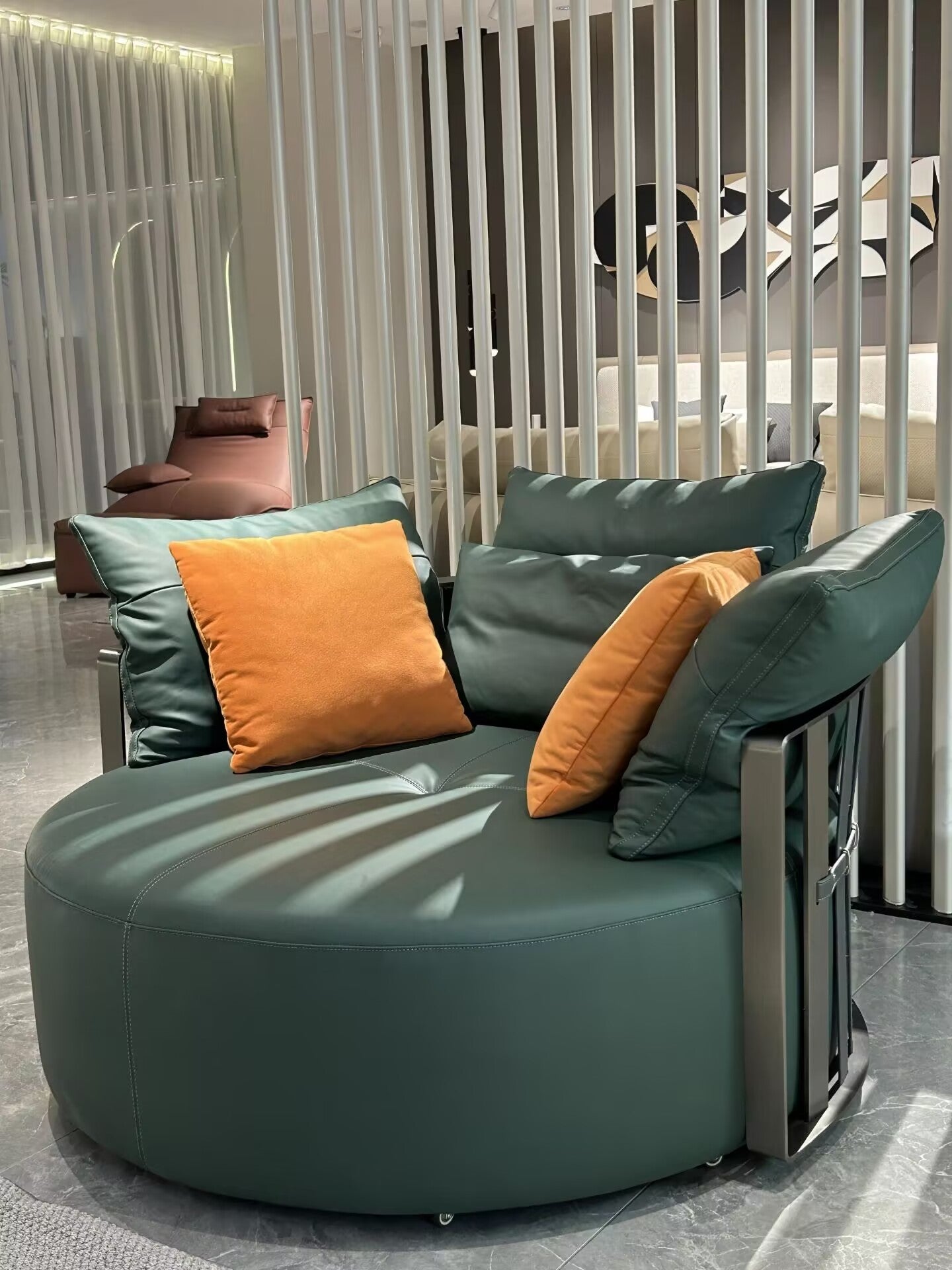 Scarlett Living Room Modern Designer Genuine Leather Sofa Chair