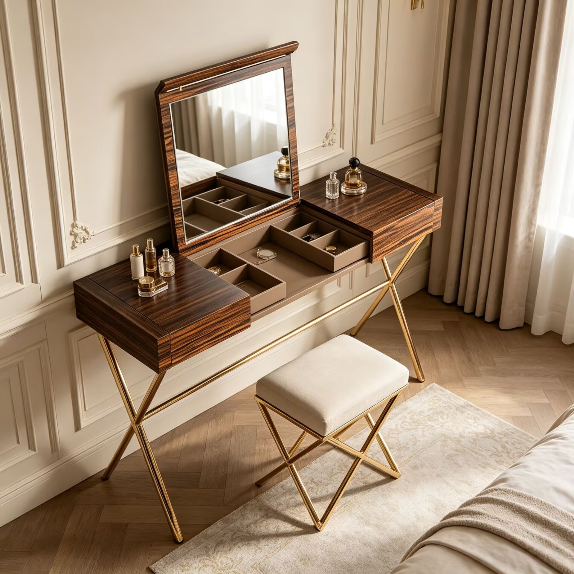 Secret 3 Modern Minimalism Solid Wood High-End Dressing Table