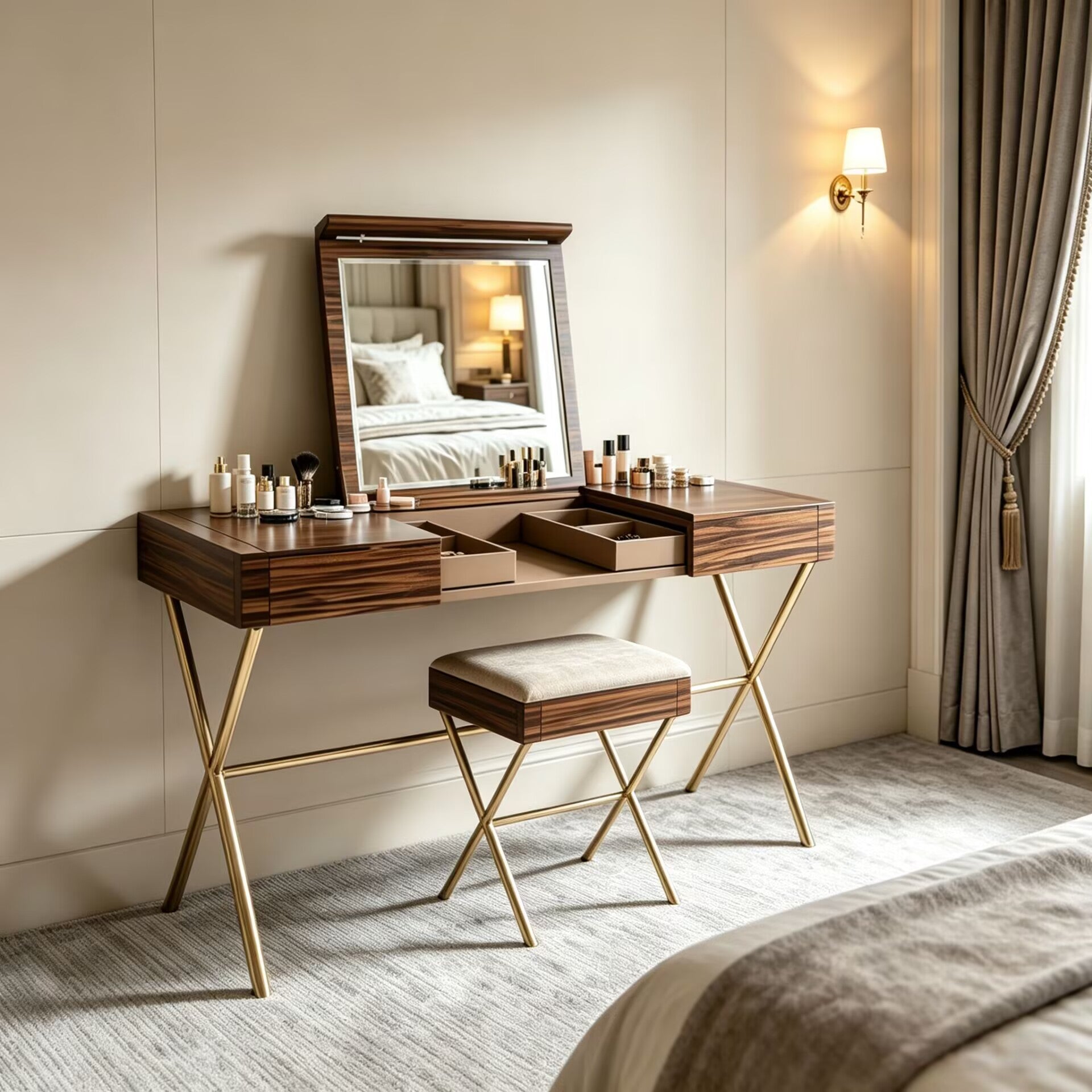 Secret 3 Modern Minimalism Solid Wood High-End Dressing Table