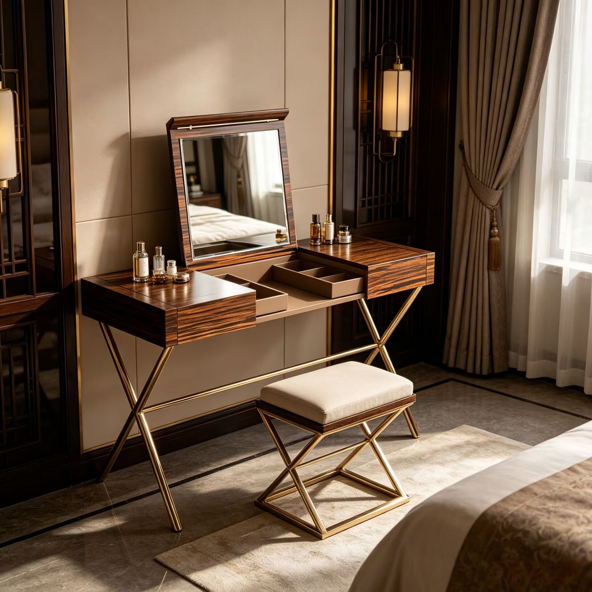 Secret 3 Modern Minimalism Solid Wood High-End Dressing Table