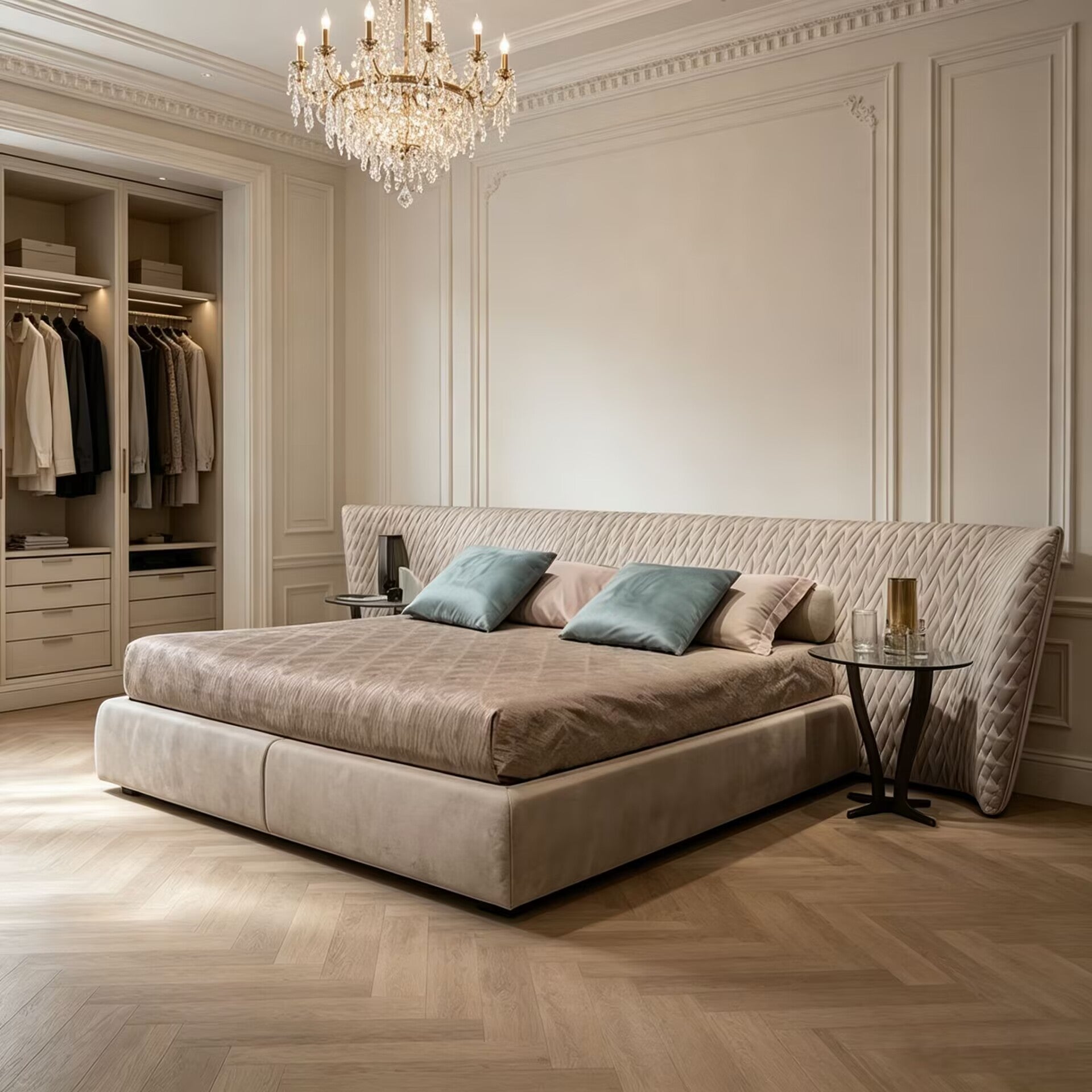 Semira Italian Villa Bedroom Minimalism Genuine Leather Bed