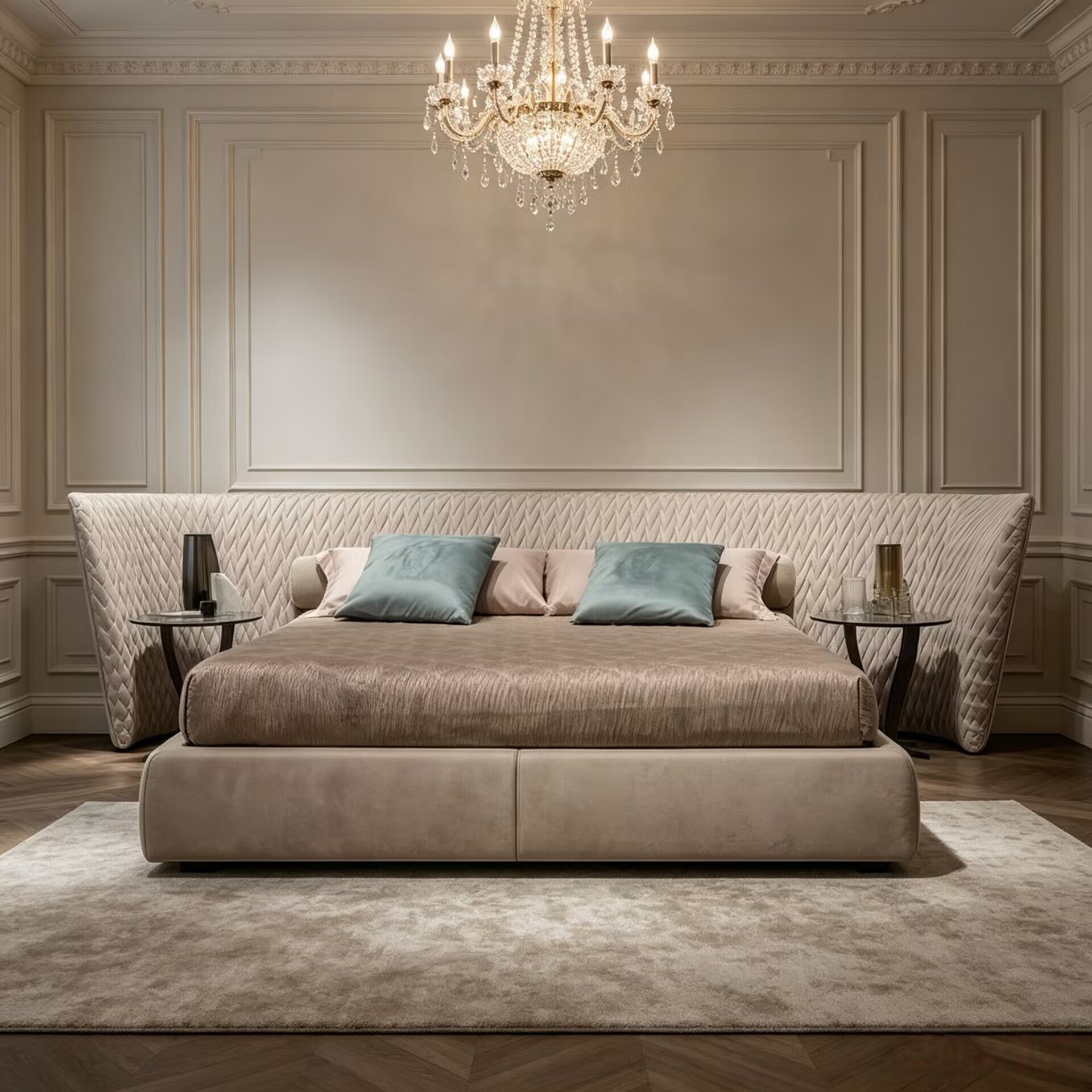 Semira Italian Villa Bedroom Minimalism Genuine Leather Bed