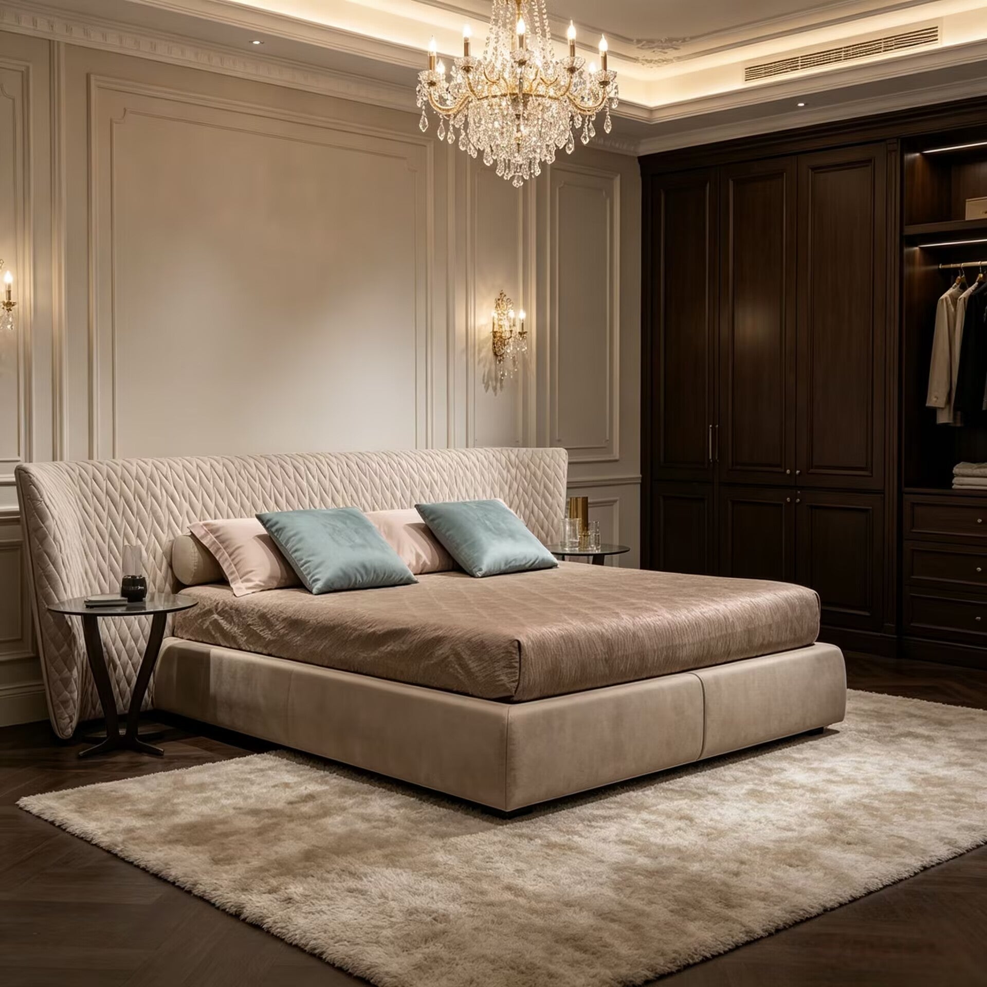Semira Italian Villa Bedroom Minimalism Genuine Leather Bed