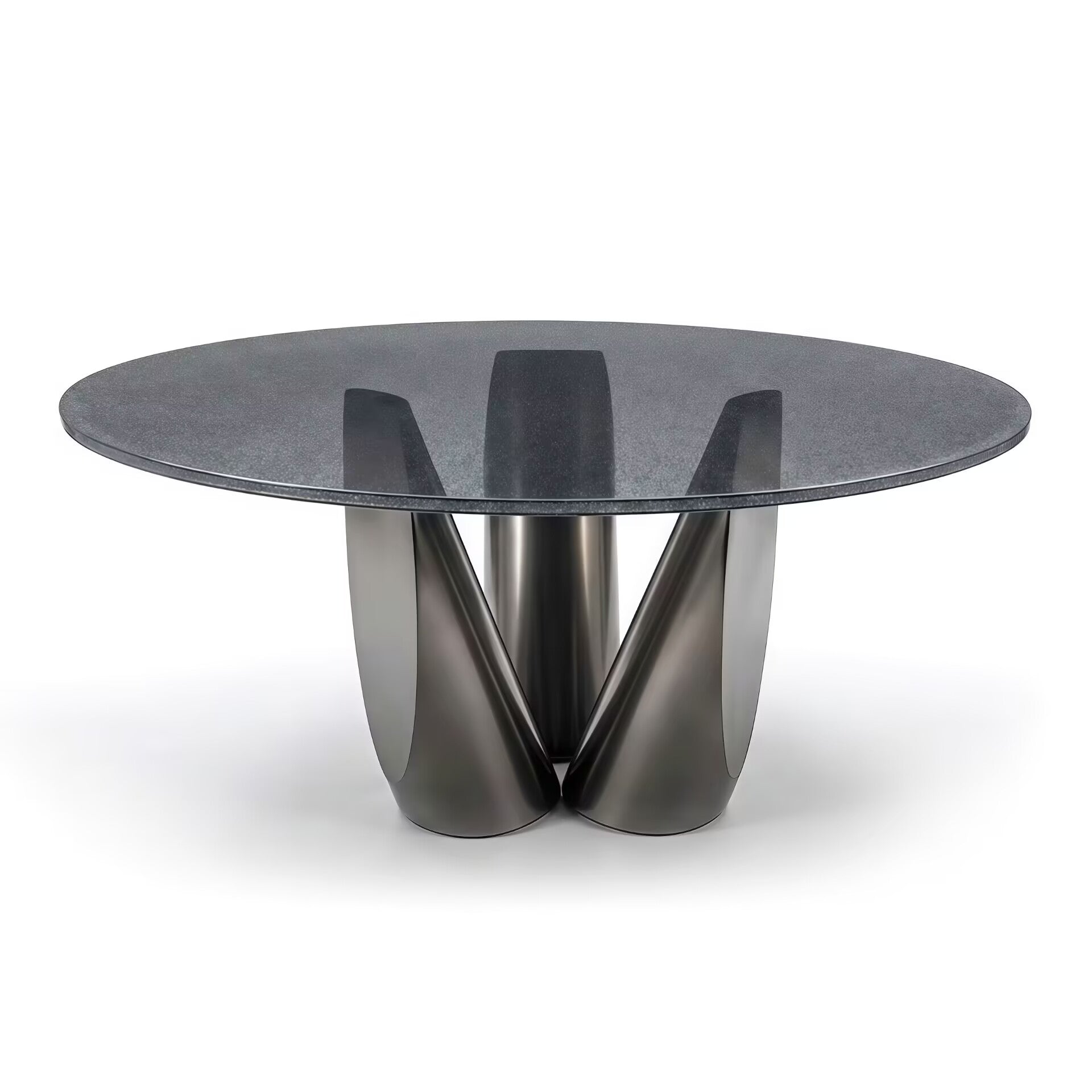 sentei Italian upscale Metal Simple Glass round dining table