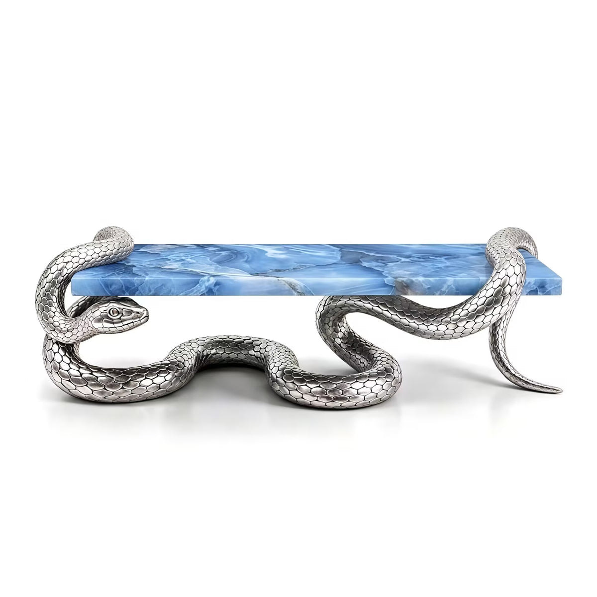 Serpent High Quality Stainless Steel Serpentine Marble Coffee Table