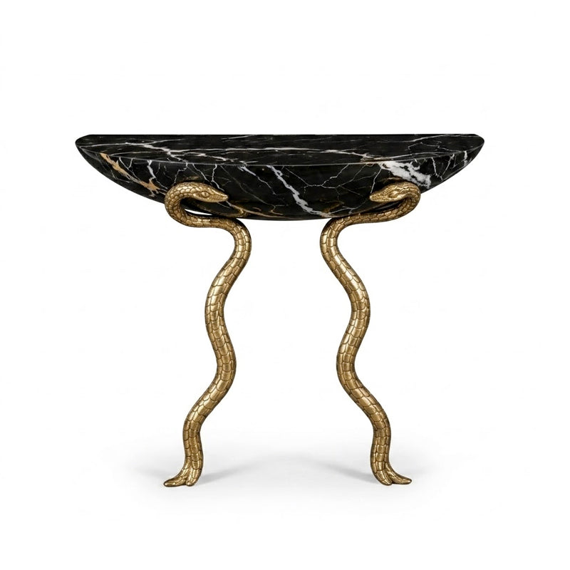 Serpent Luxurious Creativity Metal Art Minimalist Marble Console