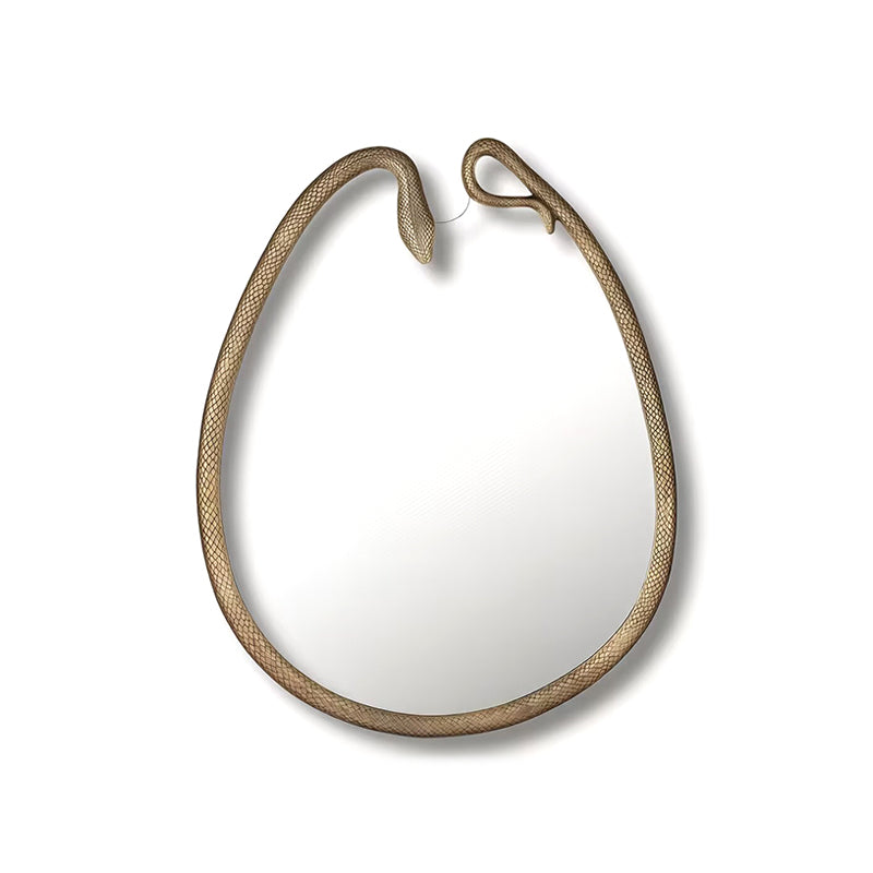 Serpentine Luxurious Art Snake Shape Brass Customize Decorative Mirror