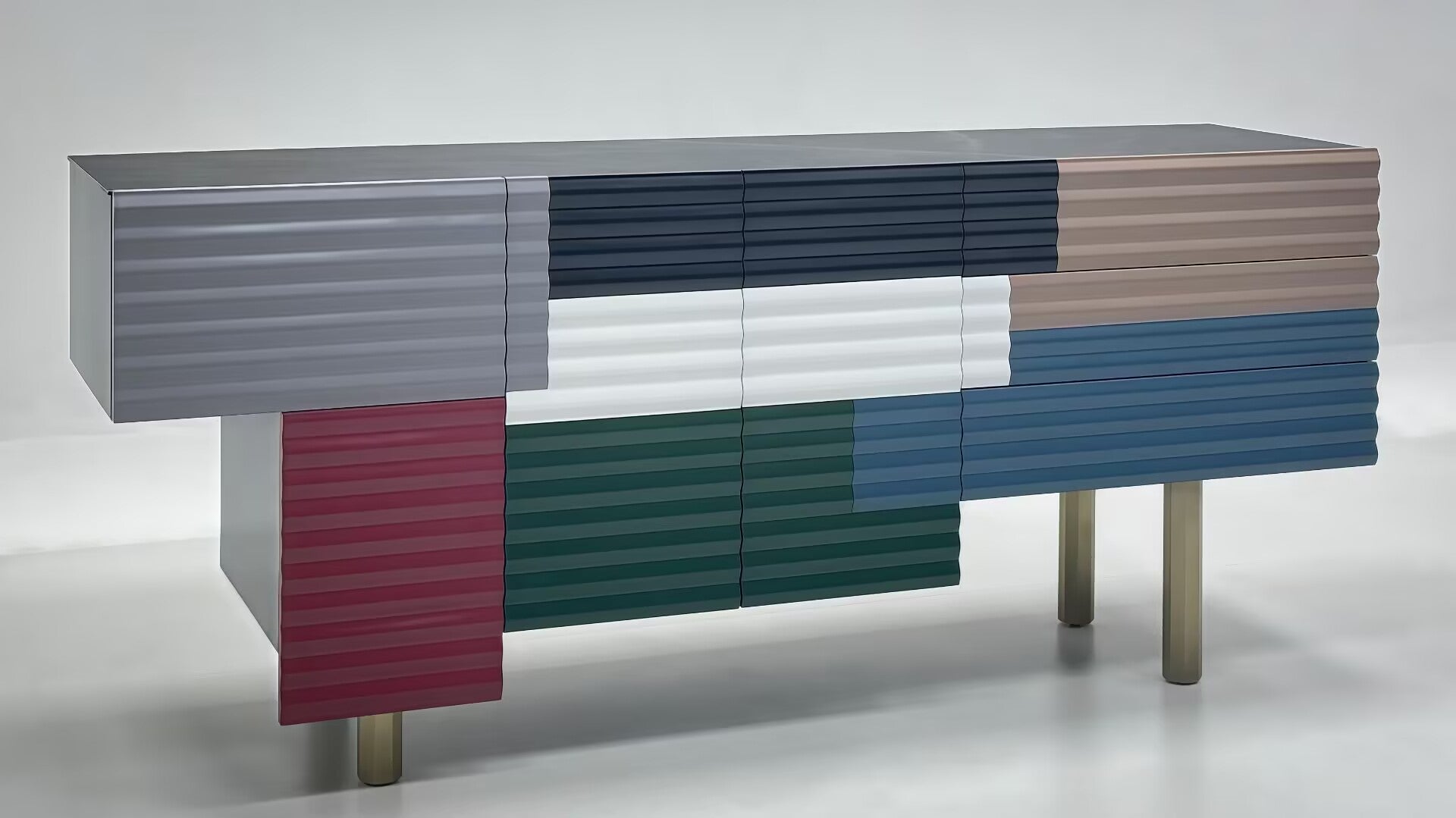 Shanty Upscale Designer Multicolor Solid Wood Decorative Sideboard