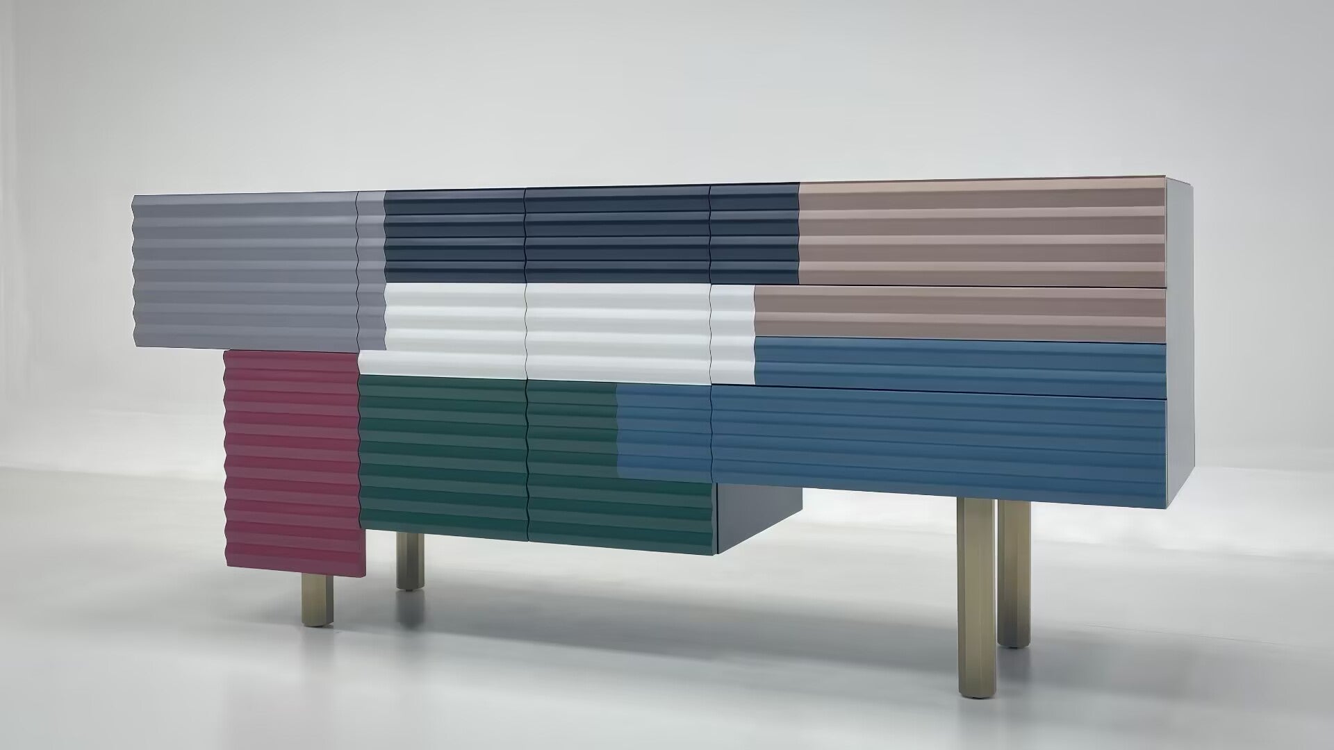 Shanty Upscale Designer Multicolor Solid Wood Decorative Sideboard