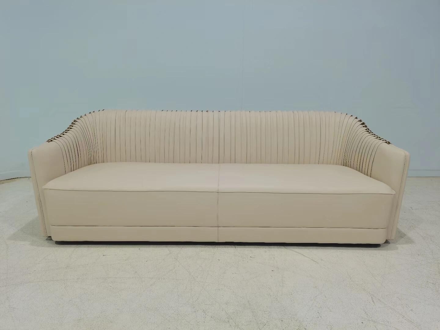 Sharpei Italian Unique Creative Solid Wood Designer Leather Sofa Chair