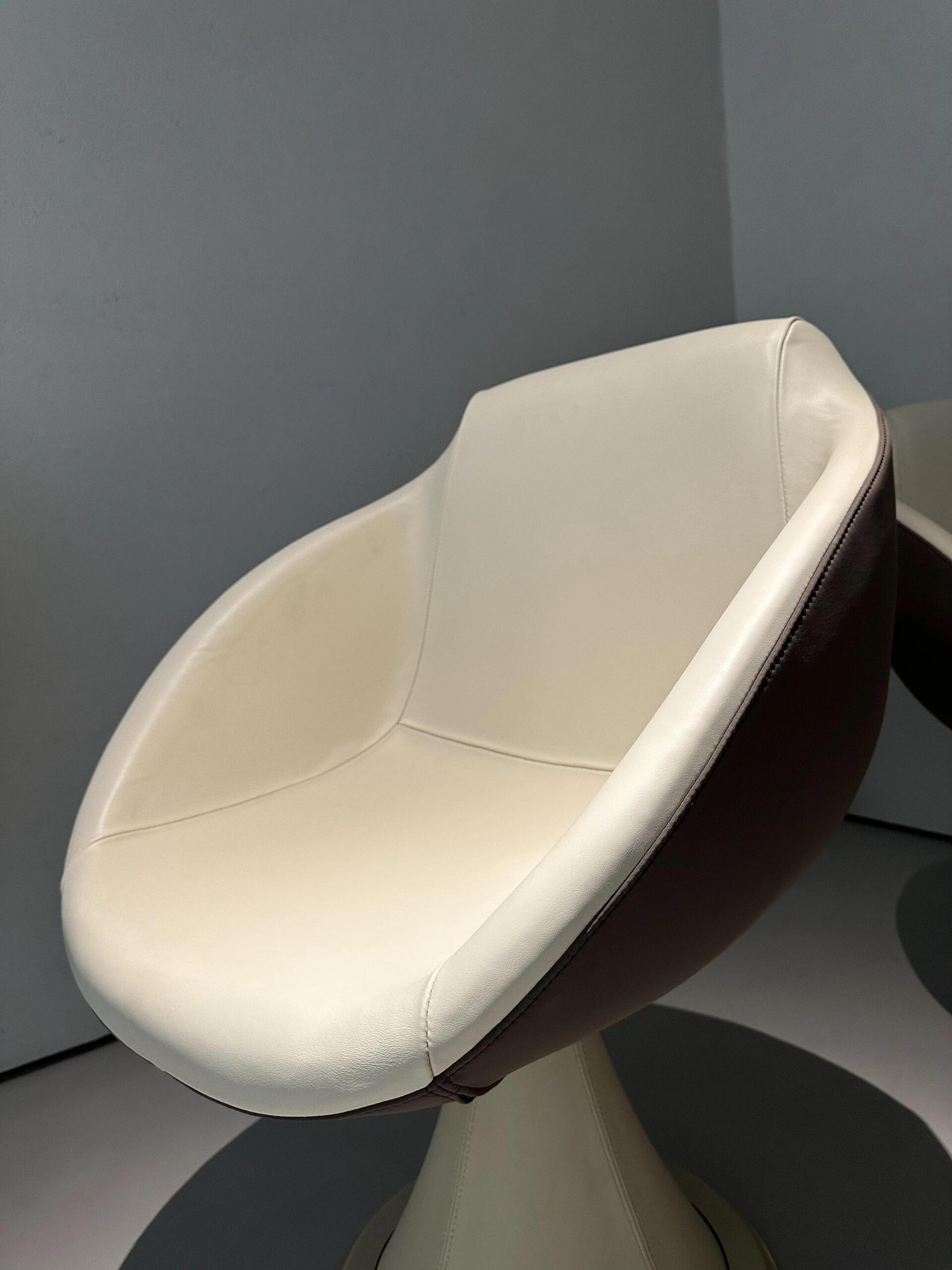 Shell Luxurious Creativity Genuine Leather Rotation Mahjong Chair