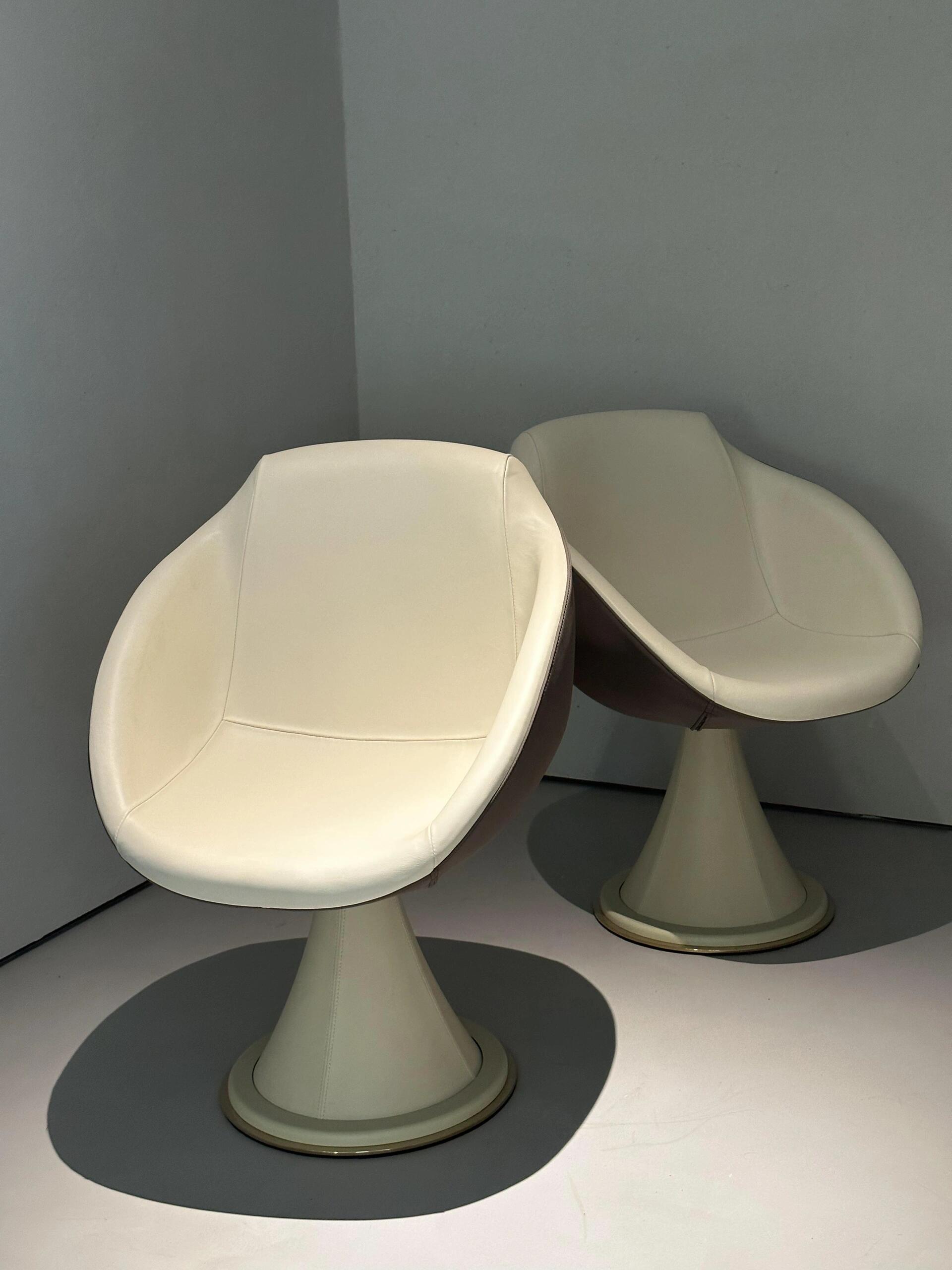 Shell Luxurious Creativity Genuine Leather Rotation Mahjong Chair