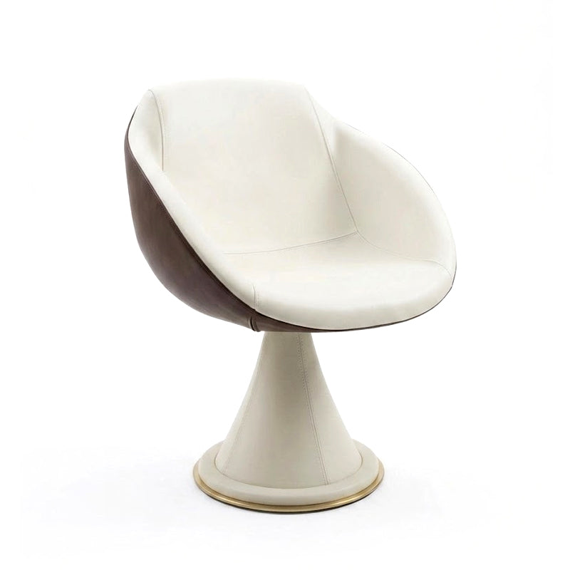 Shell Luxurious Creativity Genuine Leather Rotation Mahjong Chair