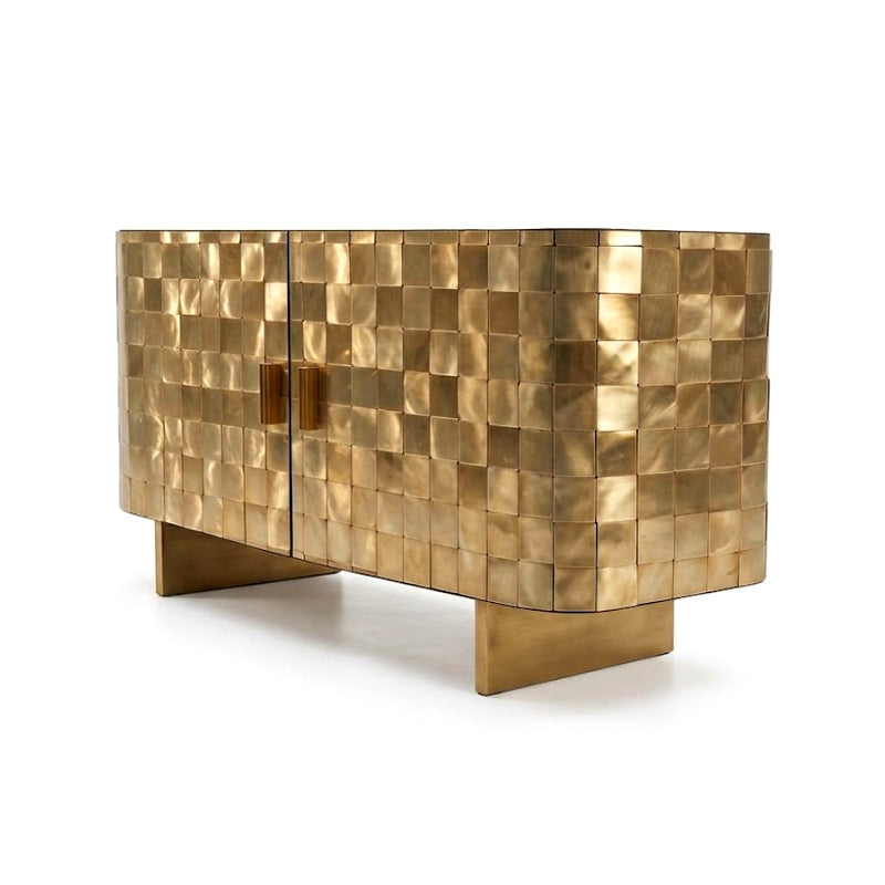 High Quality Living Room Creativity High-End Metal Curved Sideboard