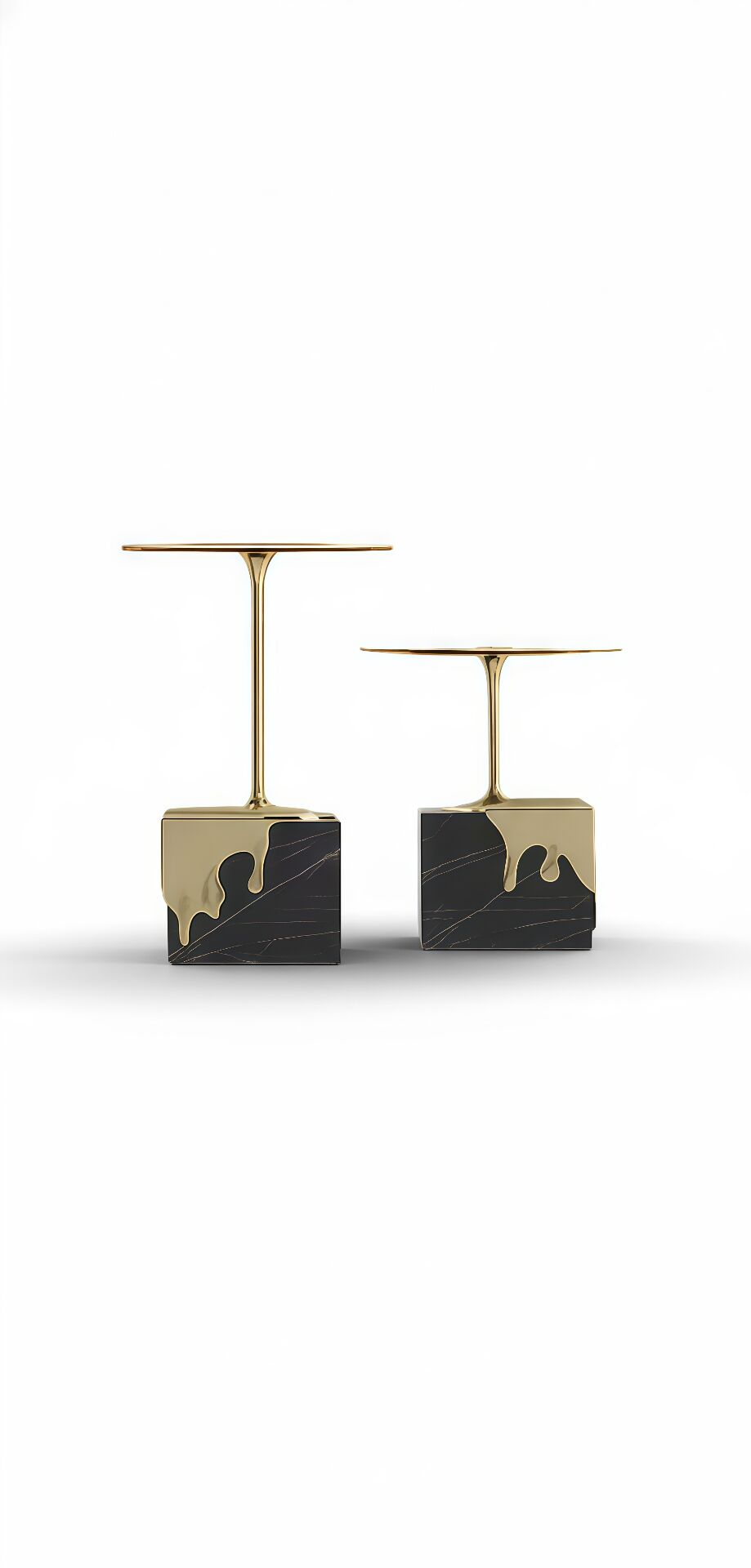 Luxury Designer Art Brass Marble Living Room Combination Side Table