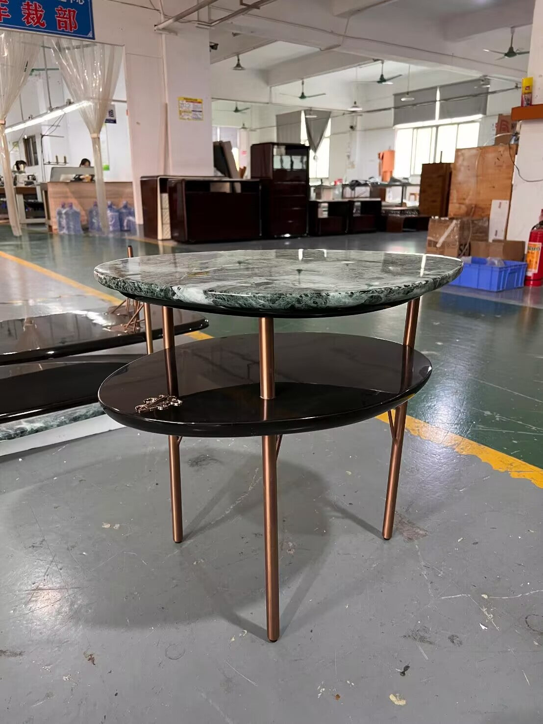 Modern Unique Creative Irregular Stainless Steel Marble Side Table