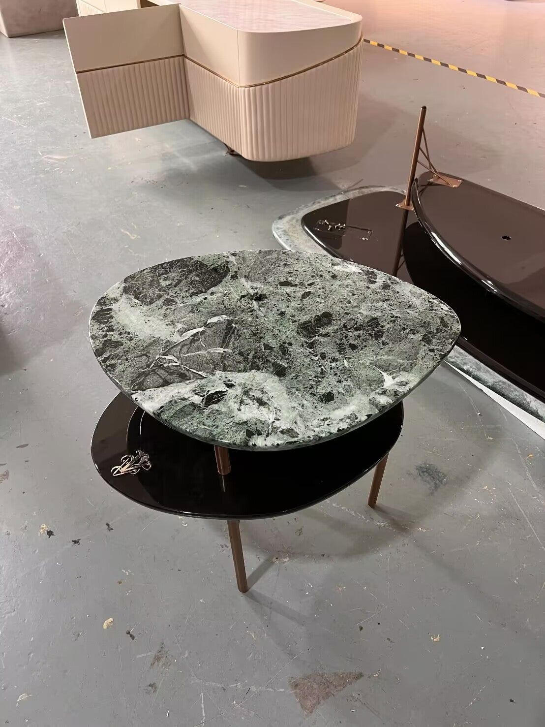 Modern Unique Creative Irregular Stainless Steel Marble Side Table