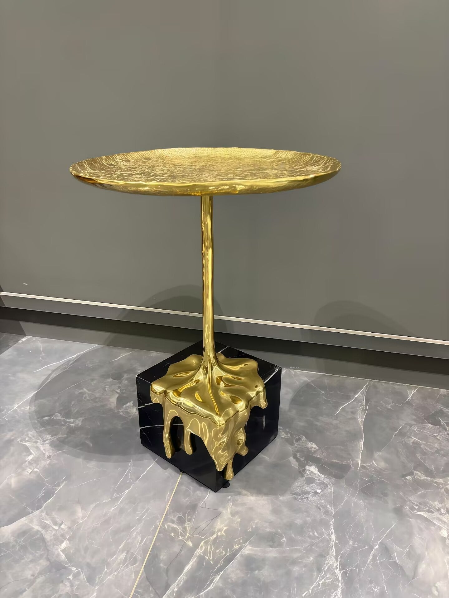 Luxury Designer Art Brass Marble Living Room Combination Side Table
